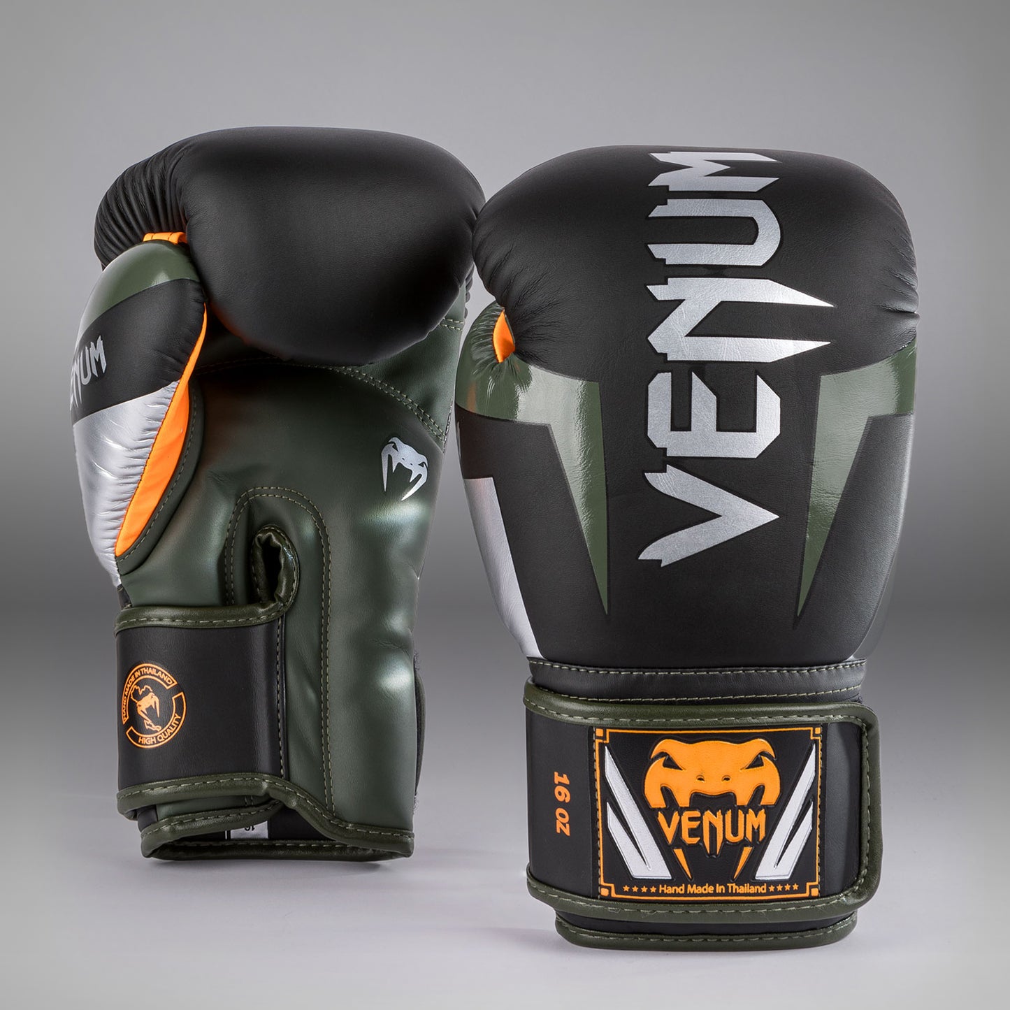 Venum Elite Guantes de Boxeo - Negro/Plata/Caki