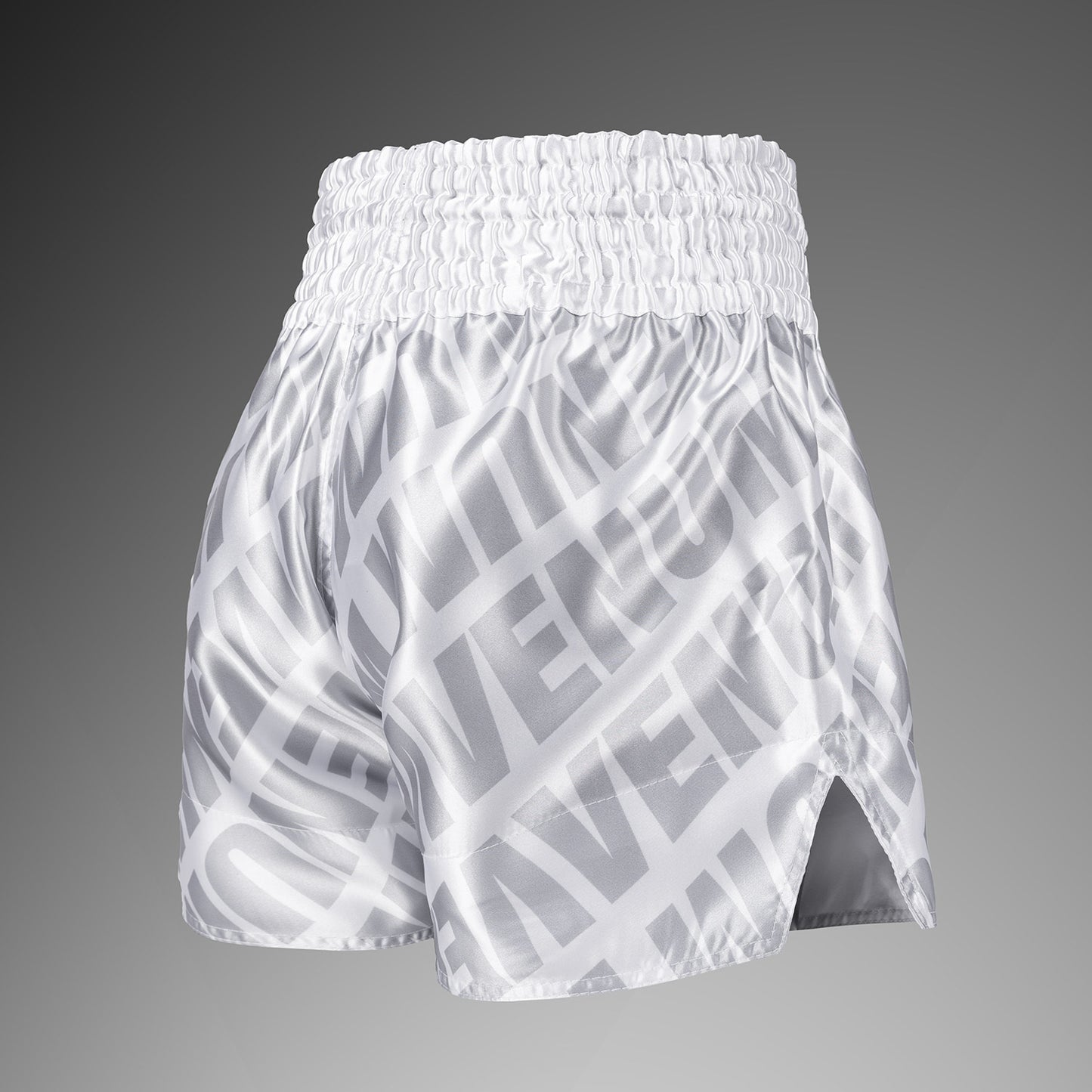 Venum Contender XT Pantalones Cortos Muay Thai – Blanco/Plata