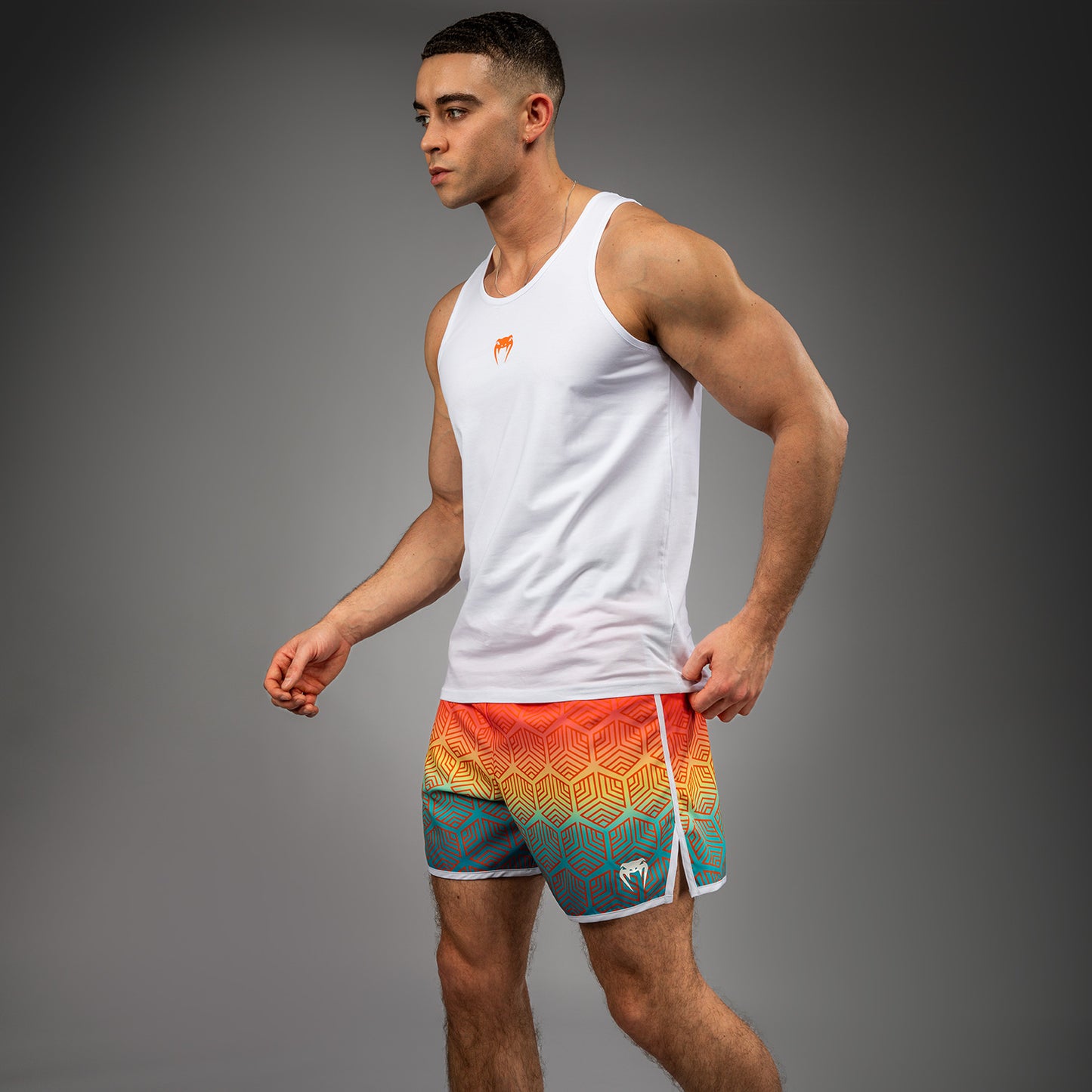 Venum Echo Tank Top - Blanco/Naranja Atardecer