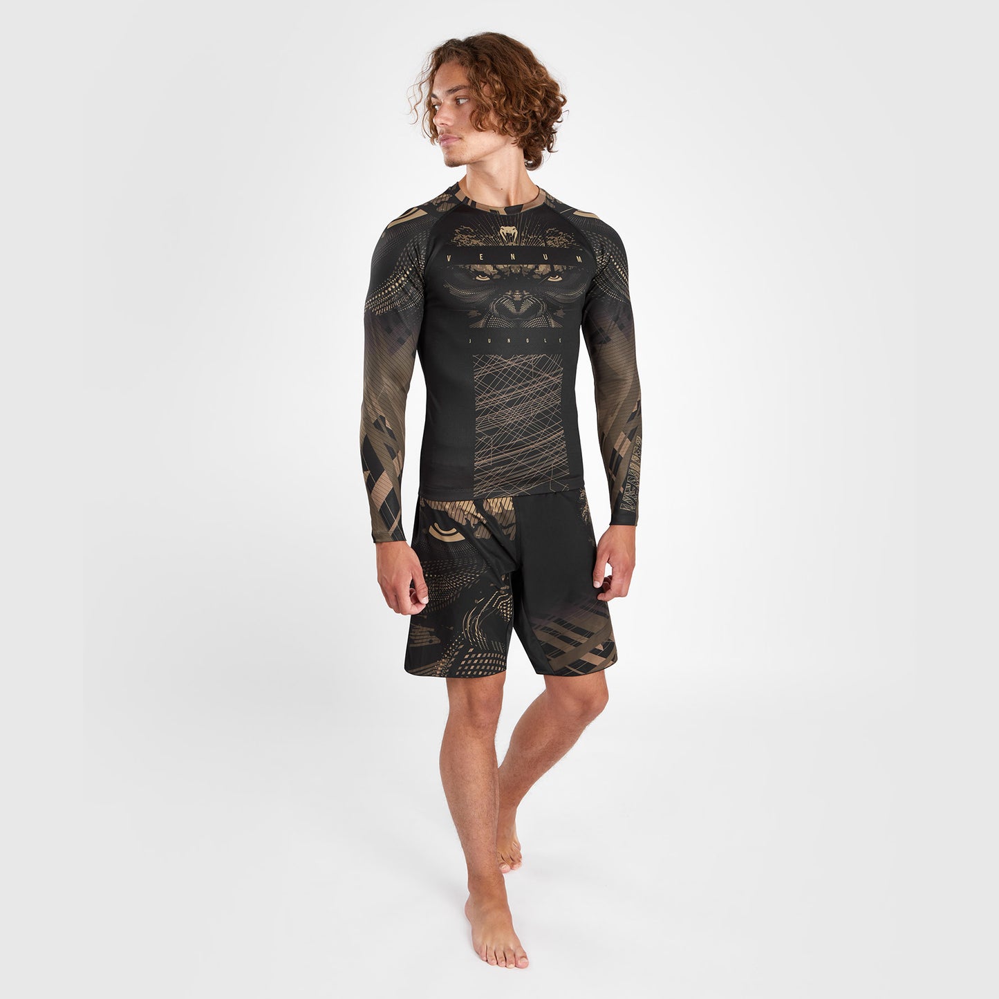 Venum Gorilla Jungle Rashguard Manga Larga - Arena/Negro
