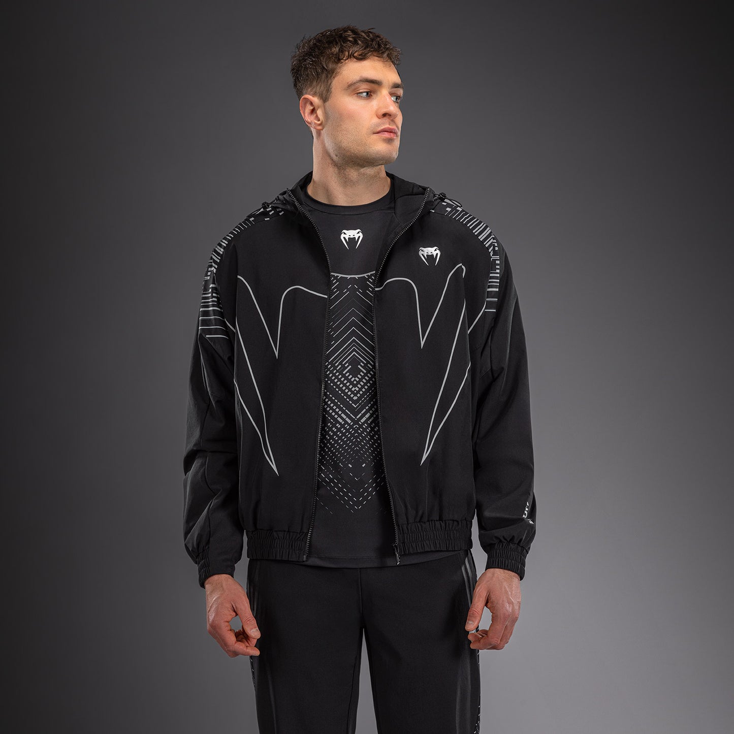 Venum Midnight Fury Chaquetas de Chándal – Negro/Gris/Plata