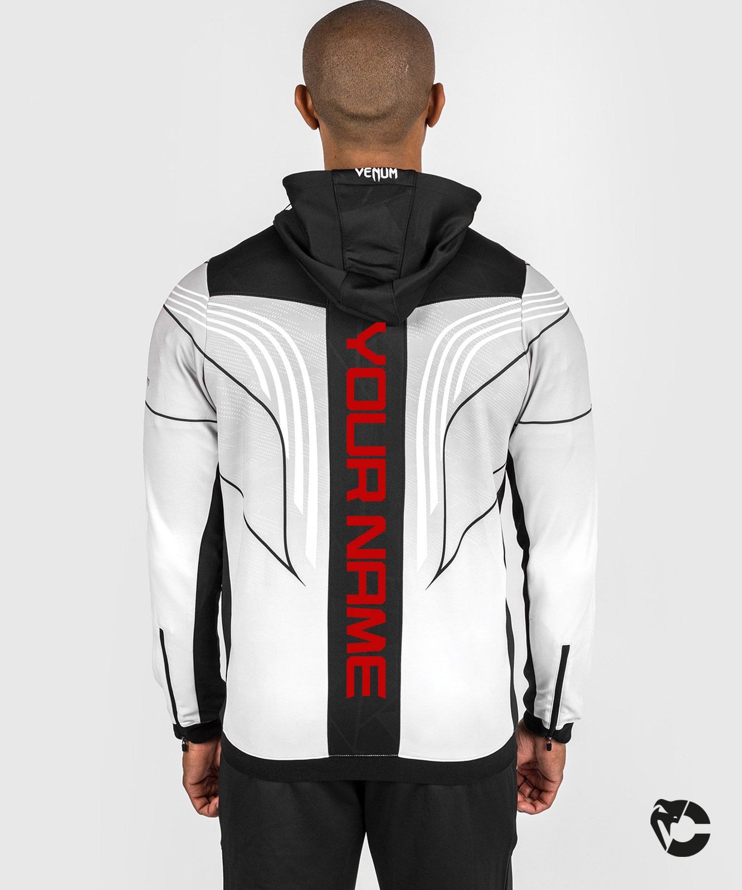 Sudadera con capucha personalizada UFC Venum Authentic Fight Night 2.0 para hombre - Blanco