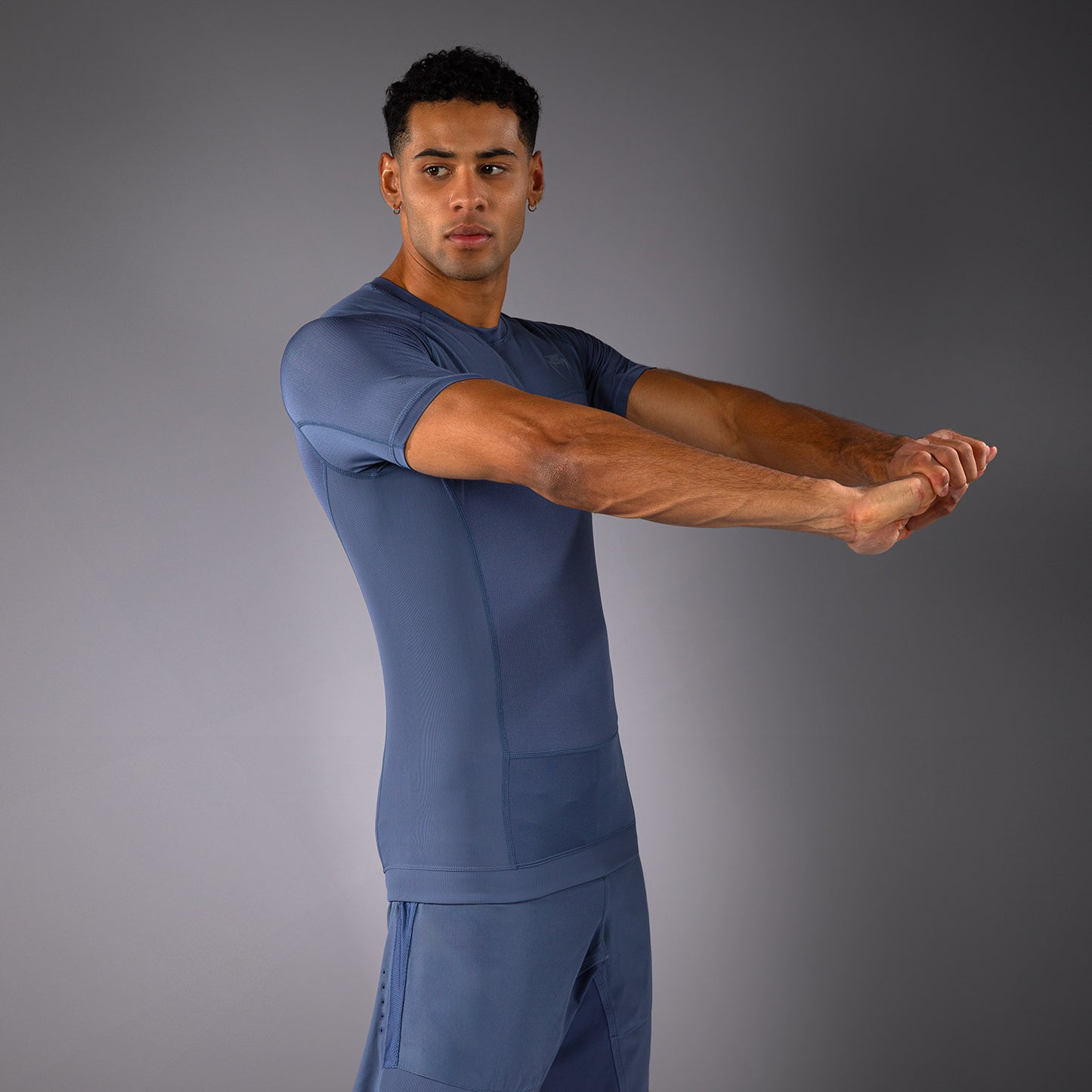 Venum G-Fit Air Rashguard de Manga Corta para Hombre - Azul Niebla