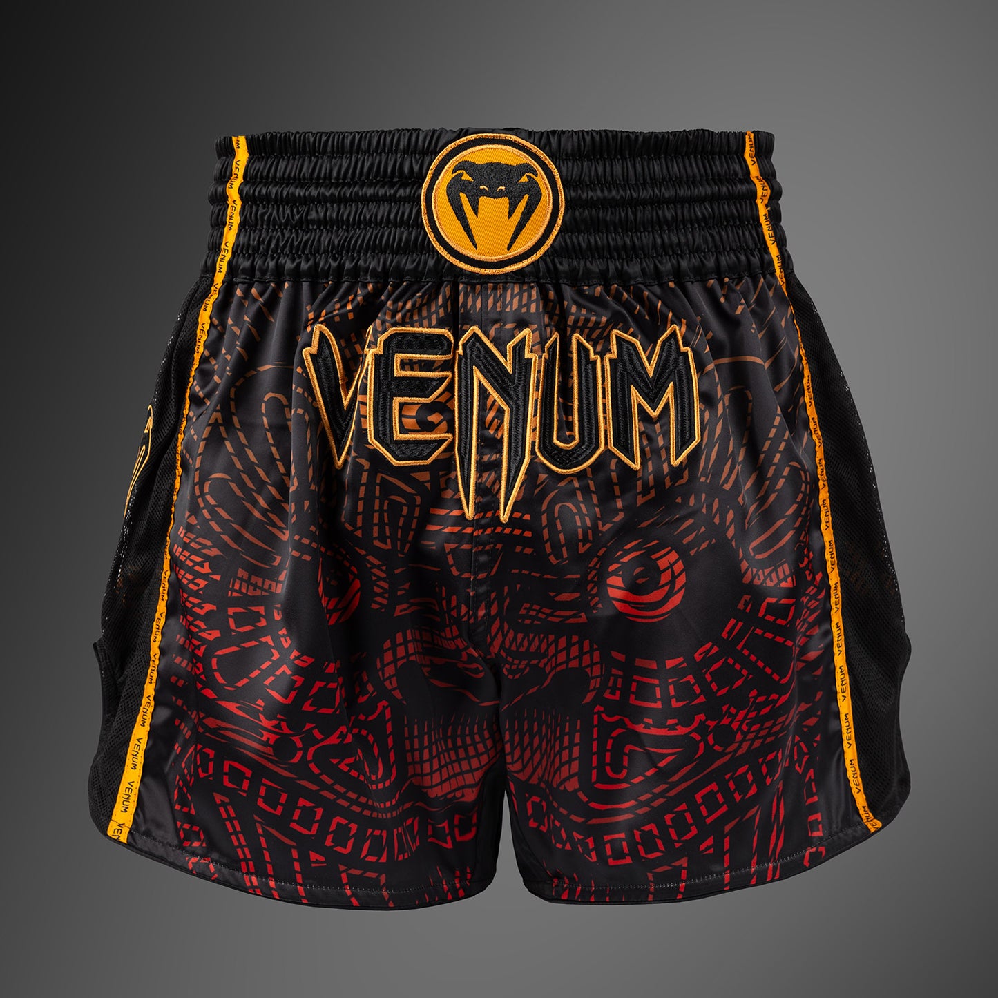 Venum Quetzal Fury Short de Muay Thai - Negro/Rojo Fury/Mandarina