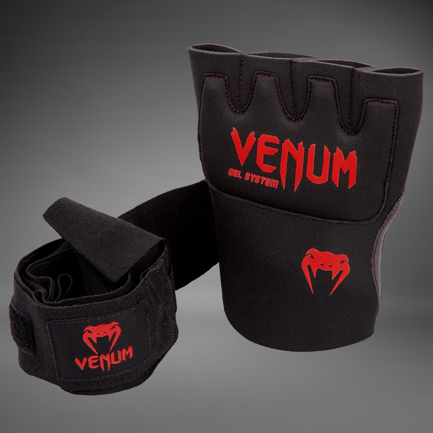 Venum Gel Kontact Guante Venda - Negro/Rojo