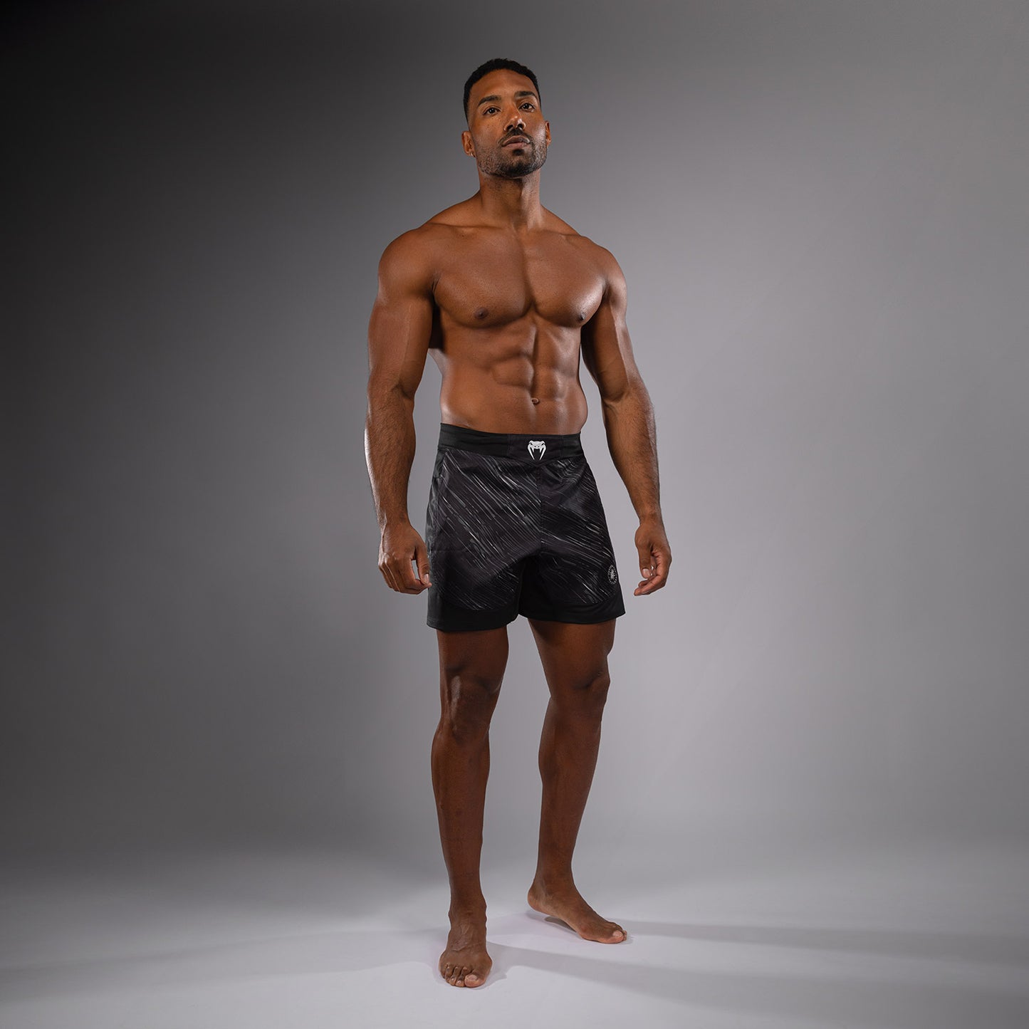 Venum Rapid Light Pantalones de Lucha - Negro/Gris Tormenta