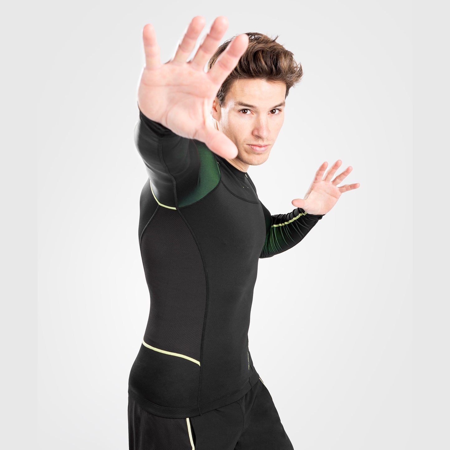 Venum Fusion 2.0  Lycra para hombre - Manga larga - Negro/Amarillo