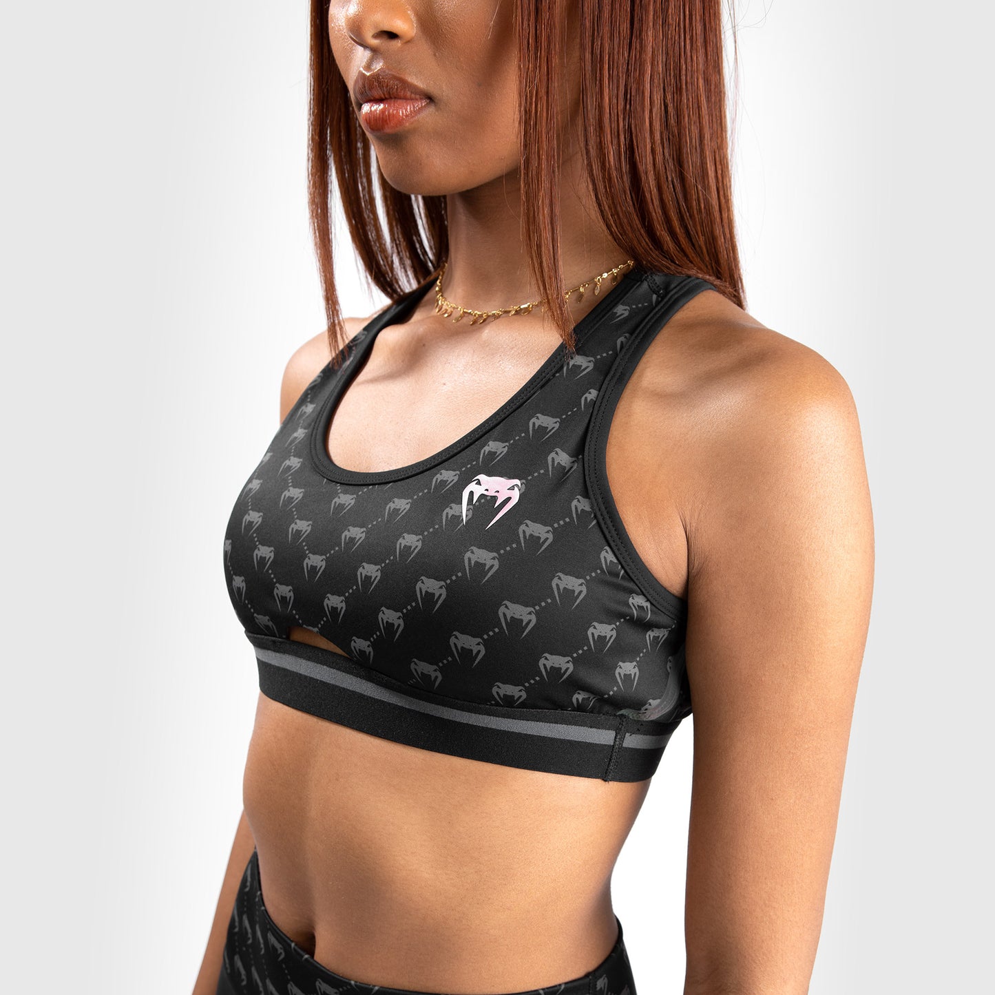 Sujetador Deportivo Venum Monogram – Negro/Oro Rosa