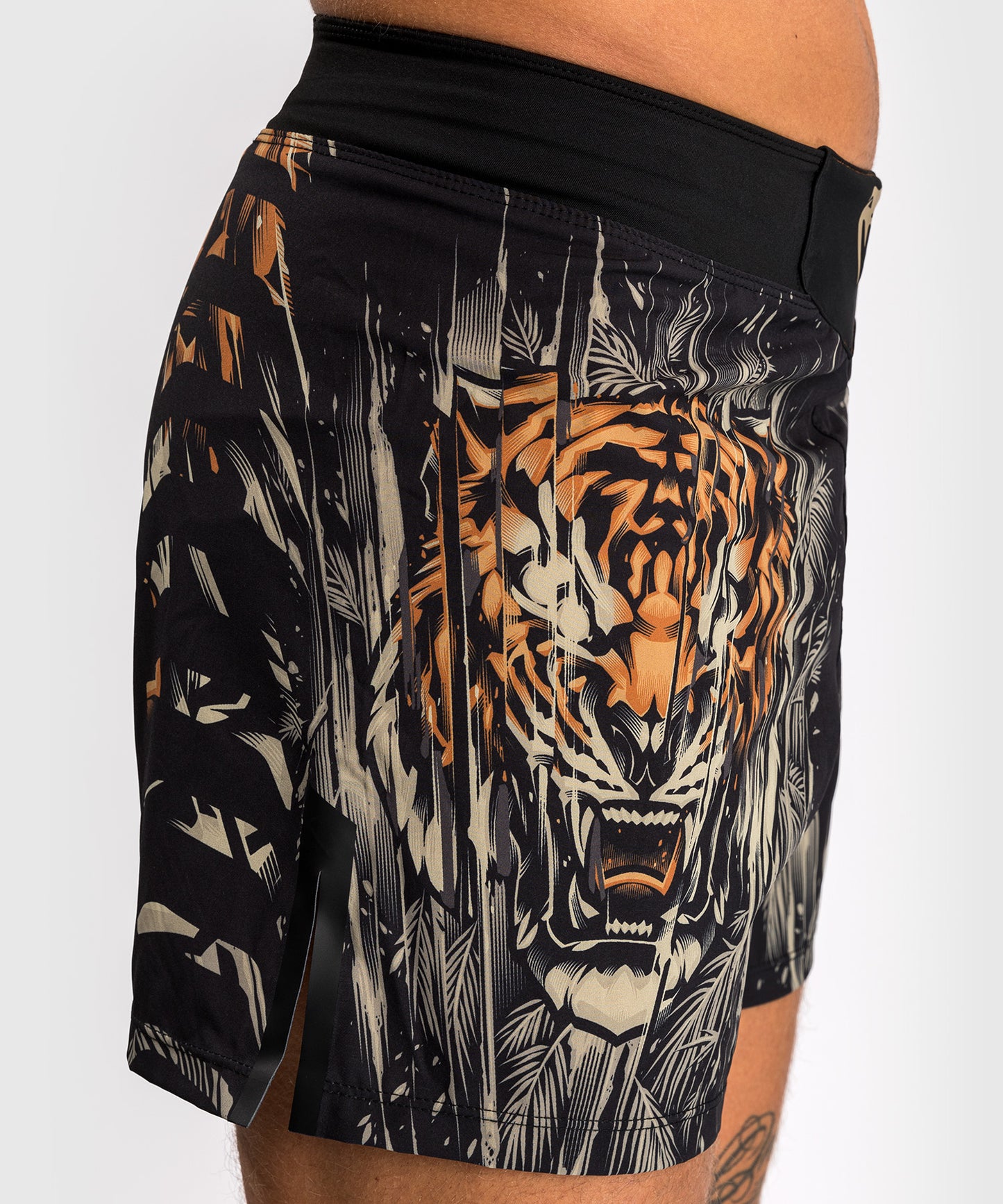 Venum Tiger Pantalones de Lucha para Hombre - Negro/Naranja Neón
