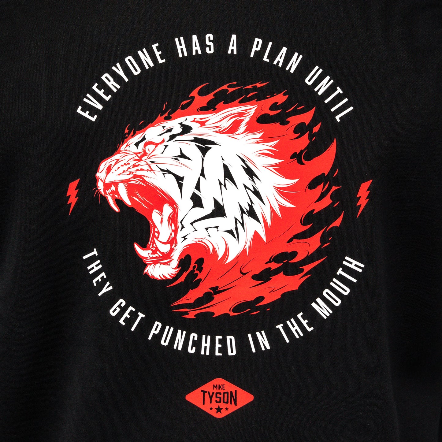 Venum x Mike Tyson Tiger Sudadera con Capucha - Negro Profundo/Rojo Intenso
