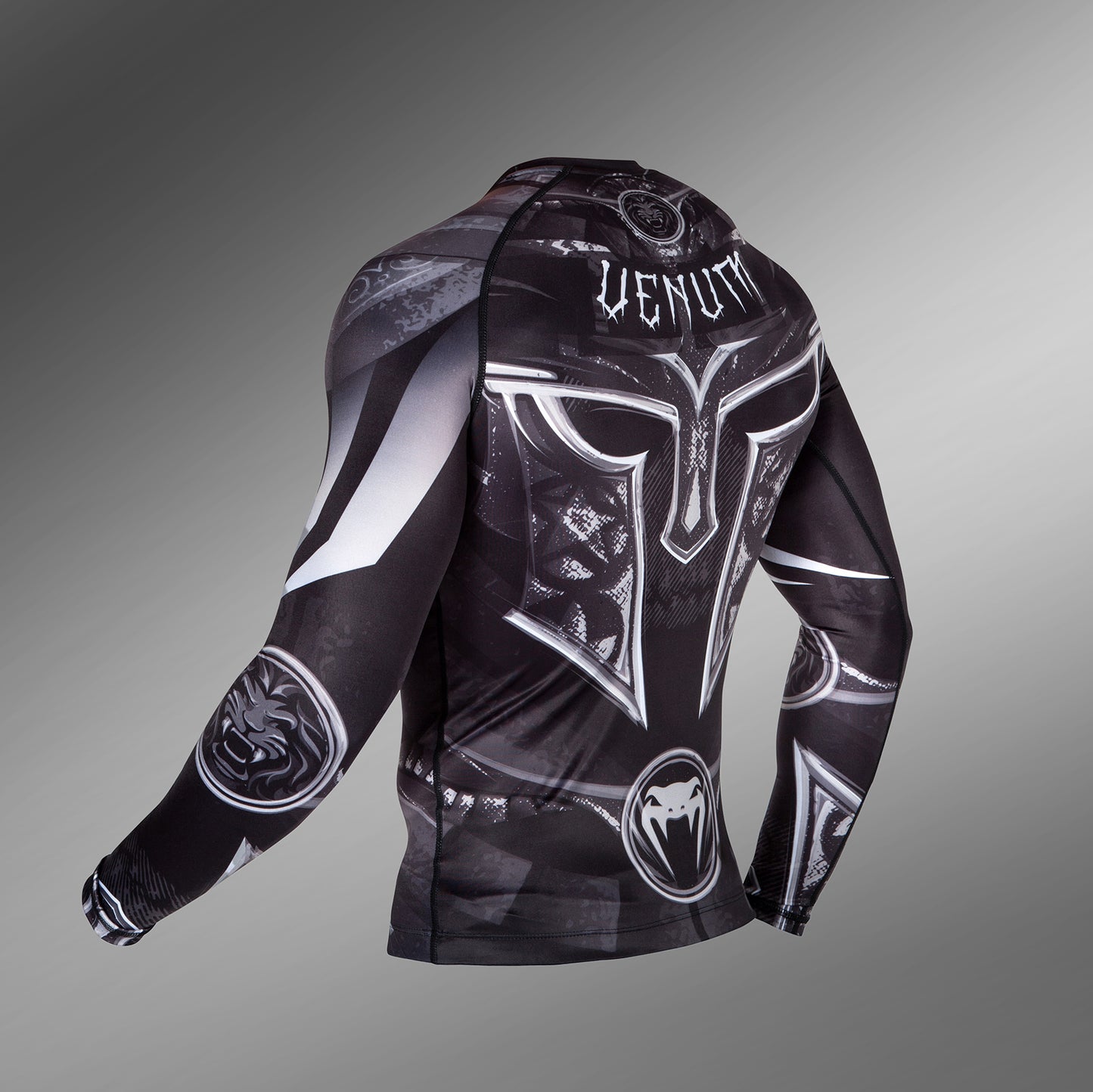 Rashguard Venum Gladiator 3.0 - Mangas Largas - Negro/Blanco