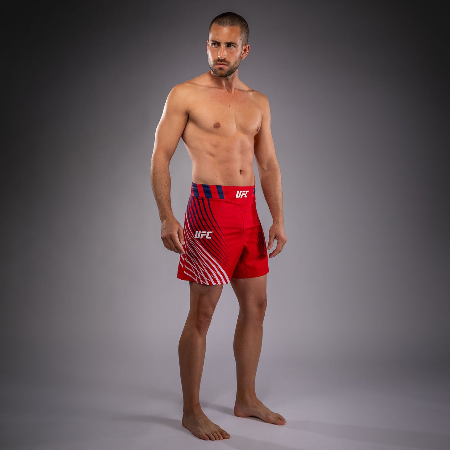 Official UFC Freedom 250 by Venum Personalizado Authentic Fight Night Fight Shorts de ajuste corto para hombre - Rojo