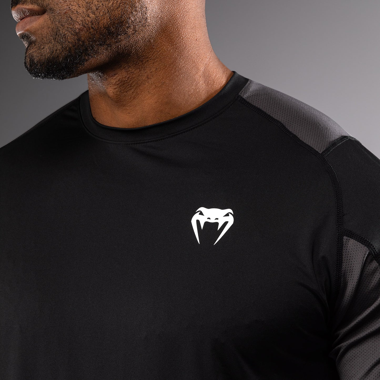 Venum Rapid Camiseta Dry-Tech - Negro/Gris Tormenta
