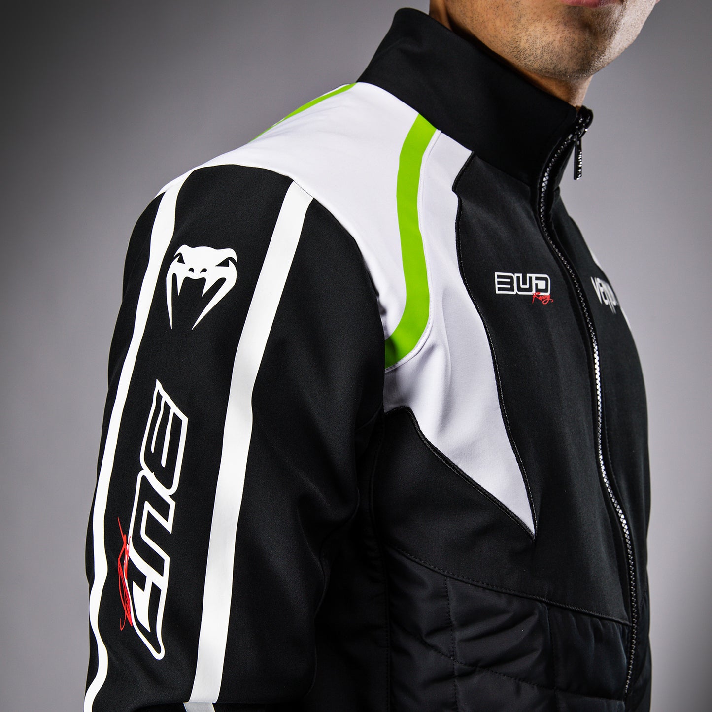 Venum x Bud Racing Chaqueta para Hombre - Negro/Blanco/Verde lima