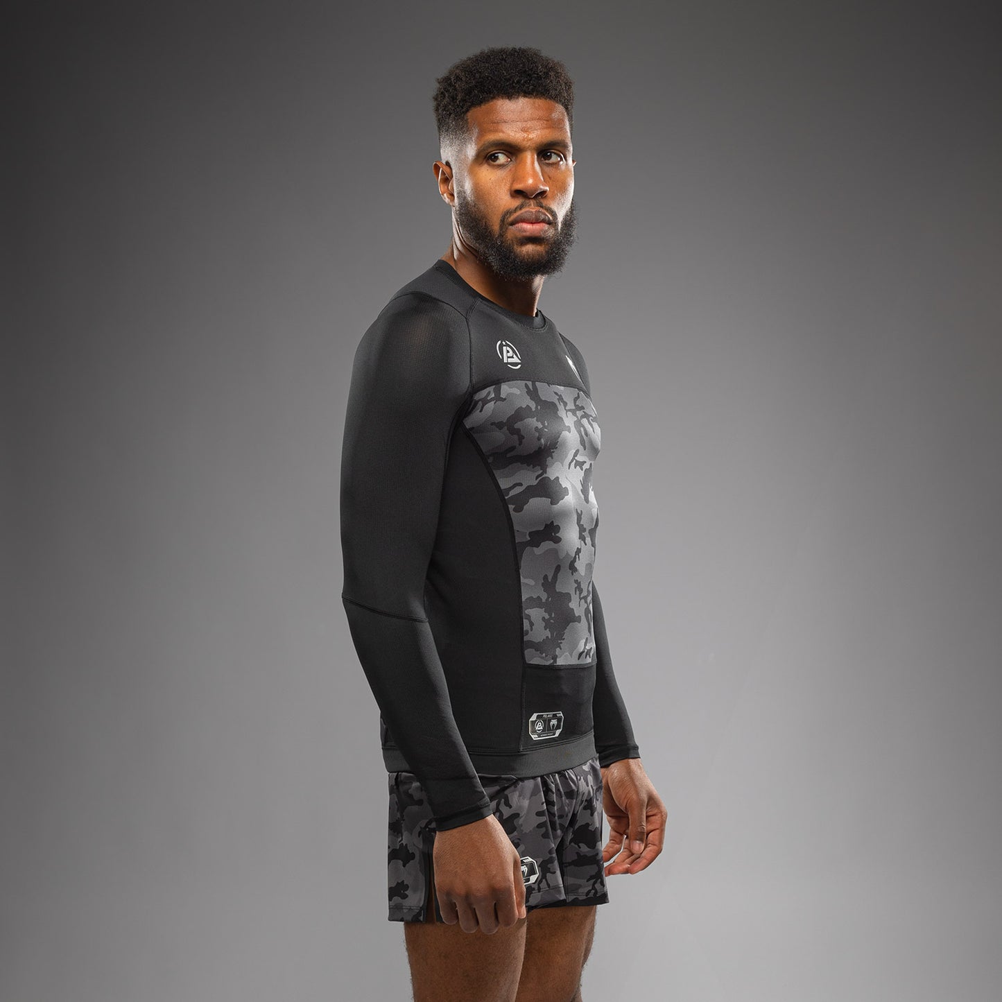 Venum x Polaris Camiseta de Manga Larga Rashguard - Negro/Gris Tormenta