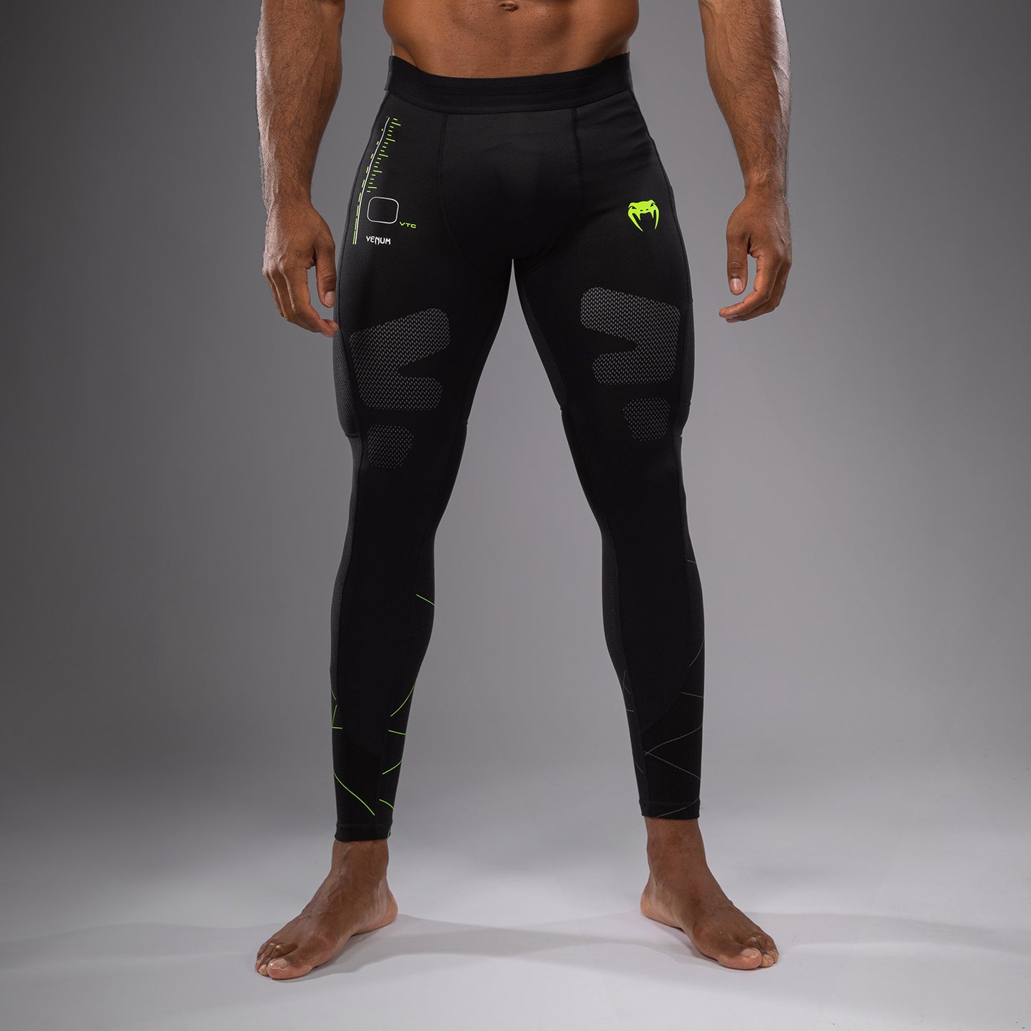 Venum Training Camp 4.0 Spats - Negro/Verde neón