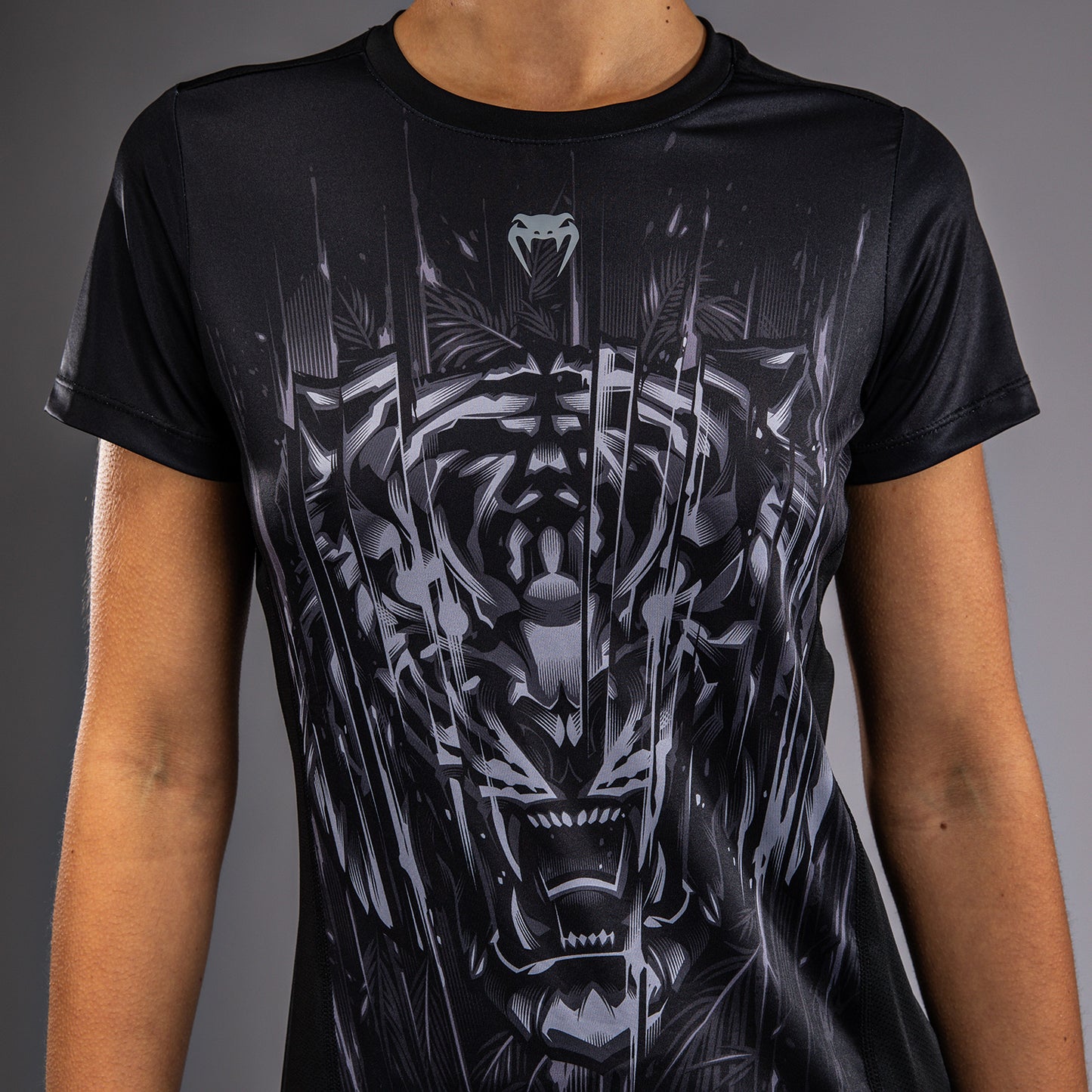 Venum Tiger Camiseta Dry-Tech para Mujer - Negro/Plata