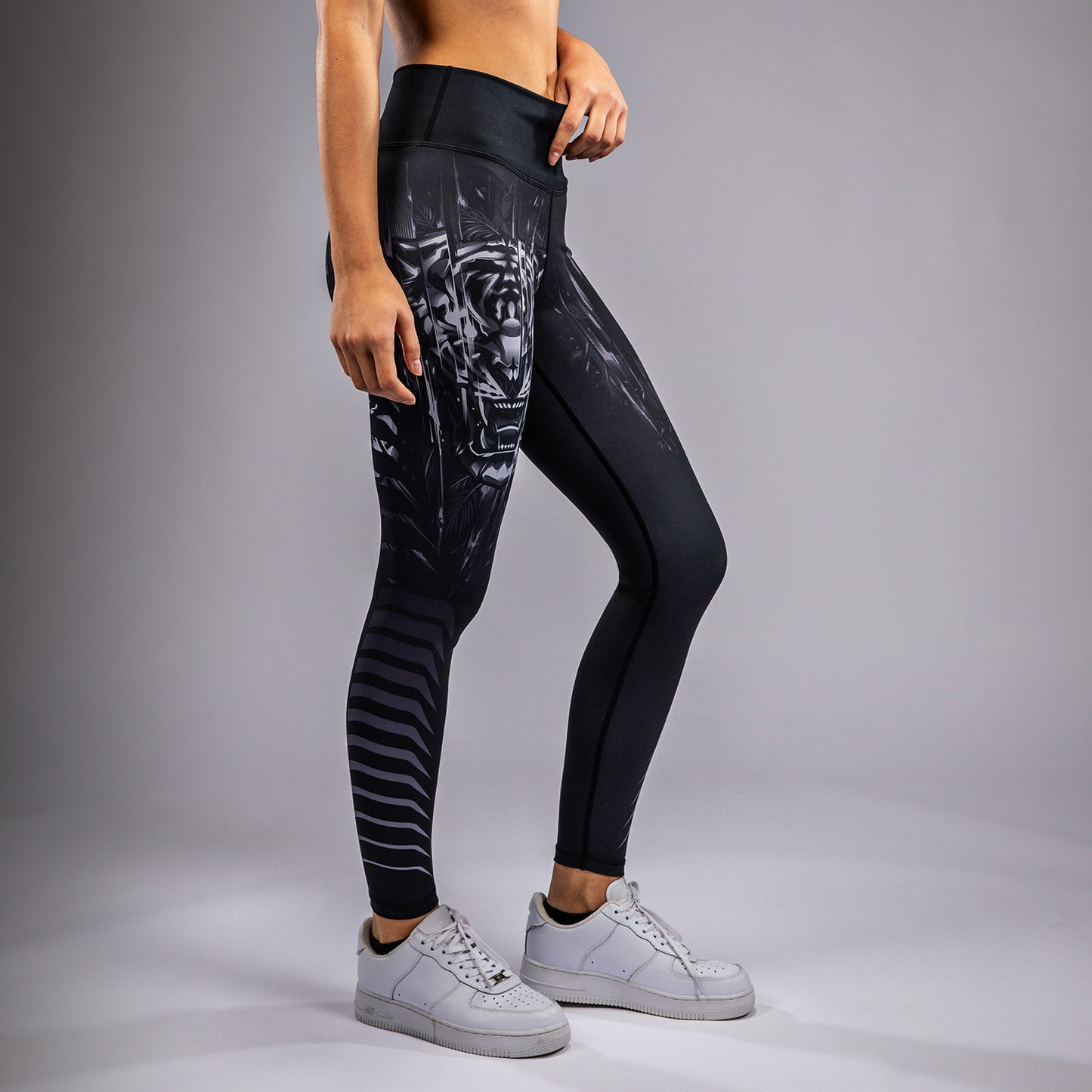 Venum Tiger Leggings para Mujer - Negro/Plata