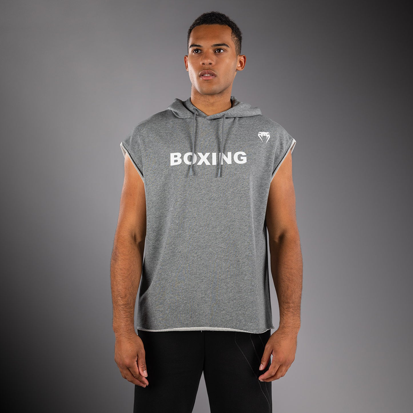 Venum Boxing VT Sudadera con Capucha Sin Mangas – Gris Jaspeado