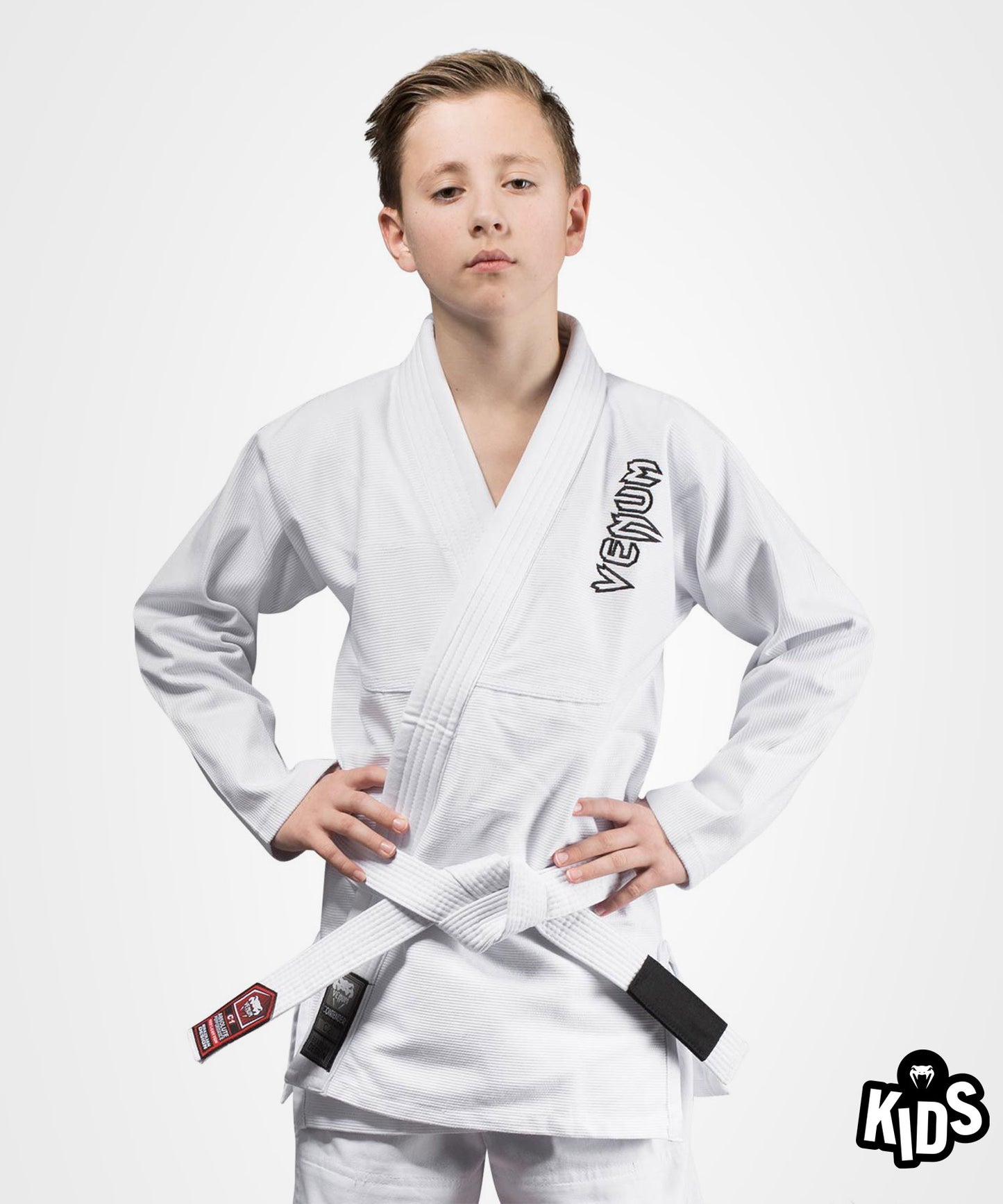 Venum Contender Kids Kimono BJJ (Cinturón blanco incluido) - Blanco