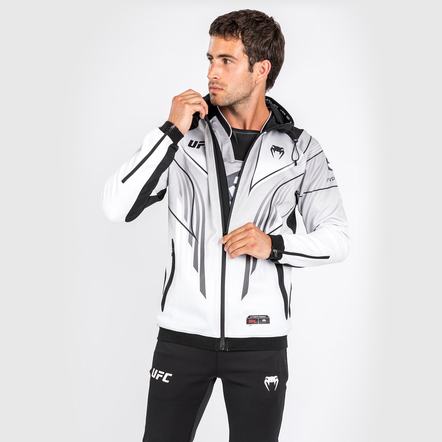 Sudadera con capucha UFC Venum Authentic Fight Night 2.0 para hombre - Blanco