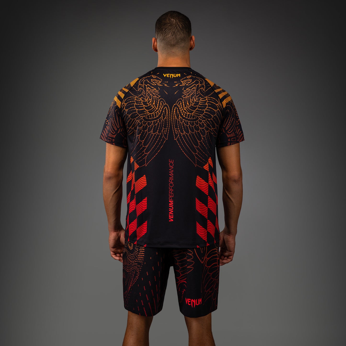Venum Quetzal Fury Dry-Tech Camiseta - Negro/Rojo Fury/Mandarina