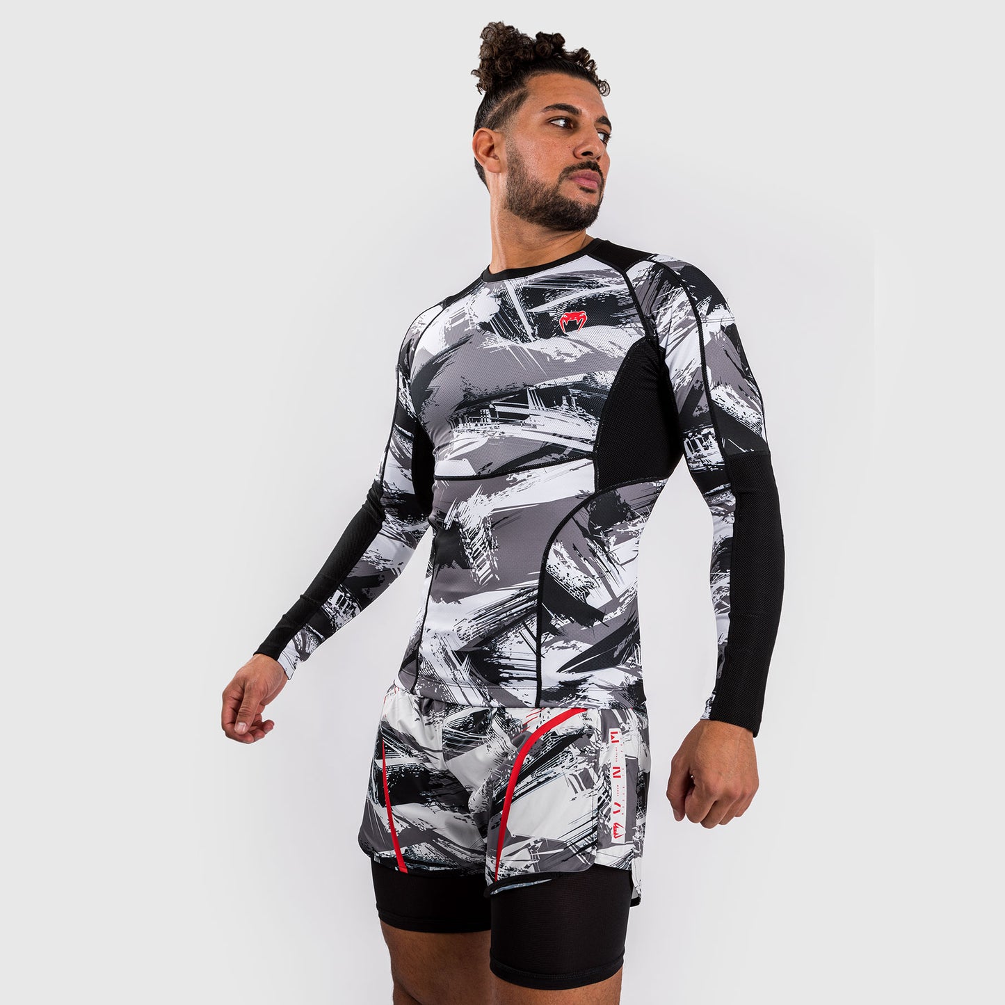 Venum Electron 3.0 Lycra Manga Larga -  Gris/Rojo