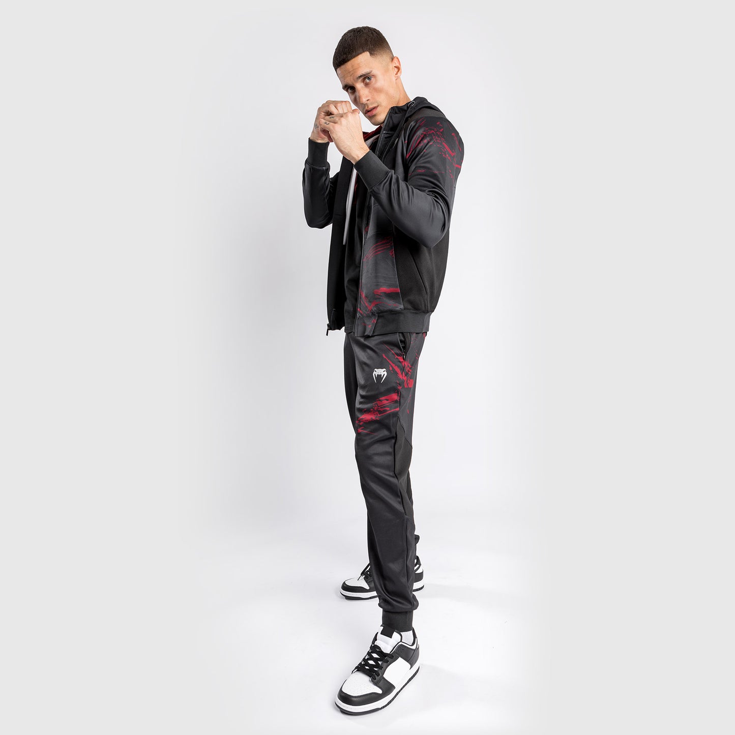 Sudadera con cremallera UFC Venum Authentic Fight Week 2.0 - Negro/Rojo