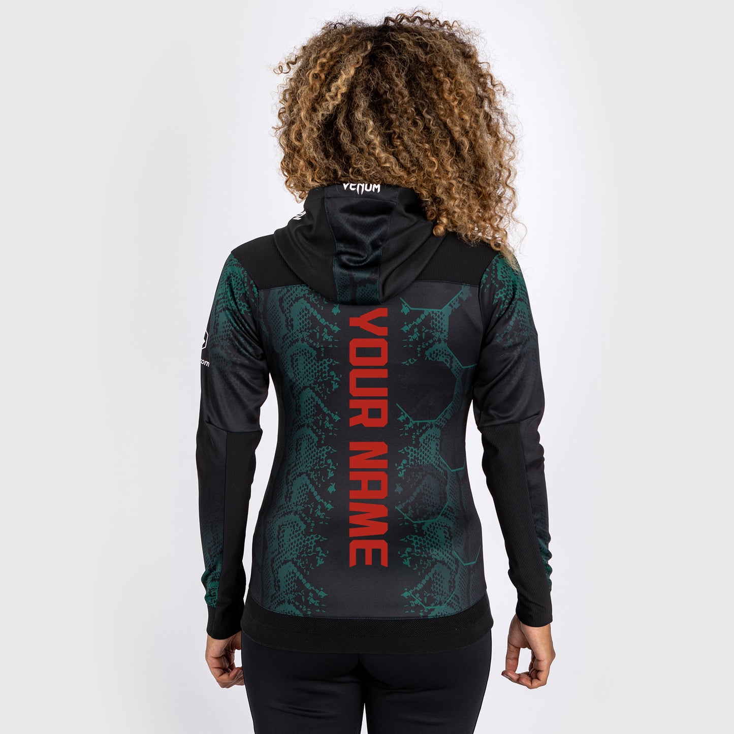 UFC Adrenaline by Venum  Personalized Authentic Fight NighSudadera con capucha Walkout para mujer - Emerald Edition - Verde/Negro