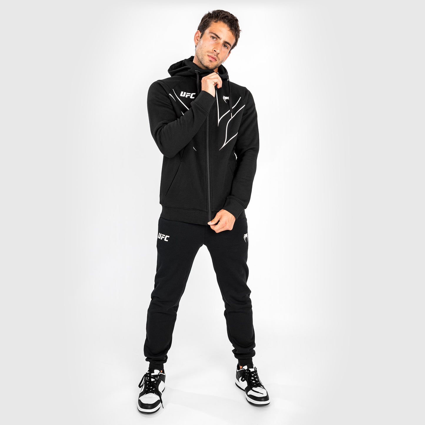 Sudadera con capucha y cremallera completa para hombre UFC Venum Replica 2.0 - Negr