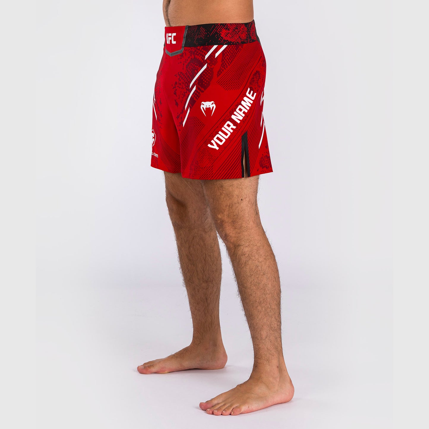 Pantalón corto de lucha UFC Adrenaline by Venum Personalized Authentic Fight Night para hombre - Corte corto – Rojo