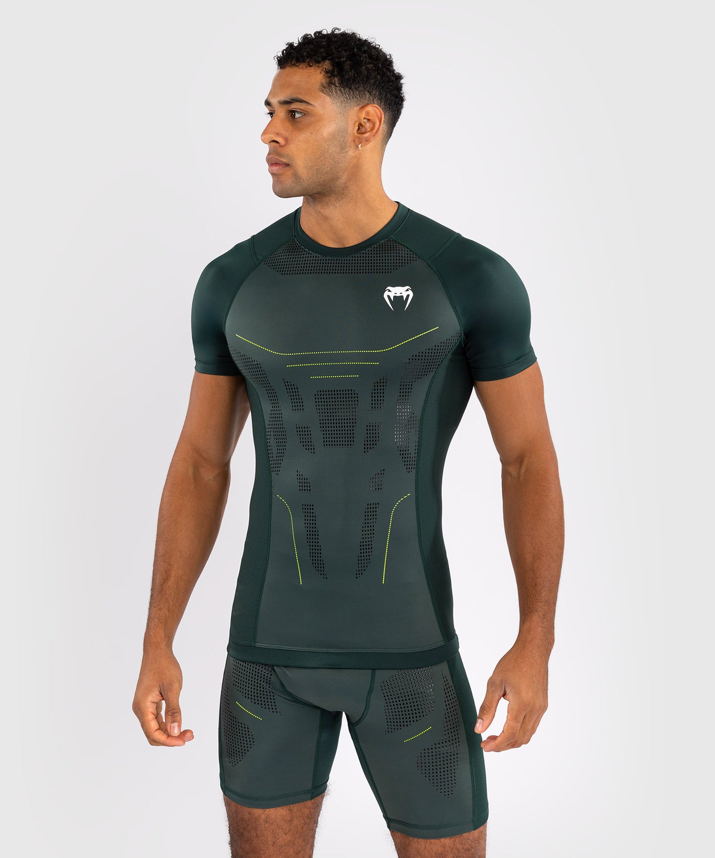 Venum Technical 3.0 Camiseta de Manga Corta Rashguard - Verde Bosque