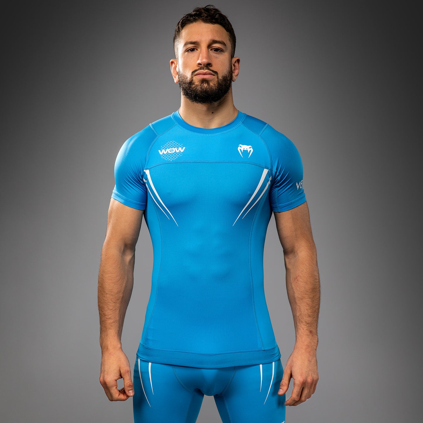 Venum x WOW FC Camiseta de Manga Corta Rashguard - Pacific Blue