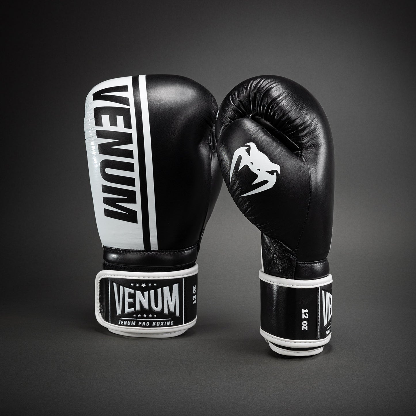 Guantes de boxeo Venum Shield Pro con velcro - Negro/Blanco