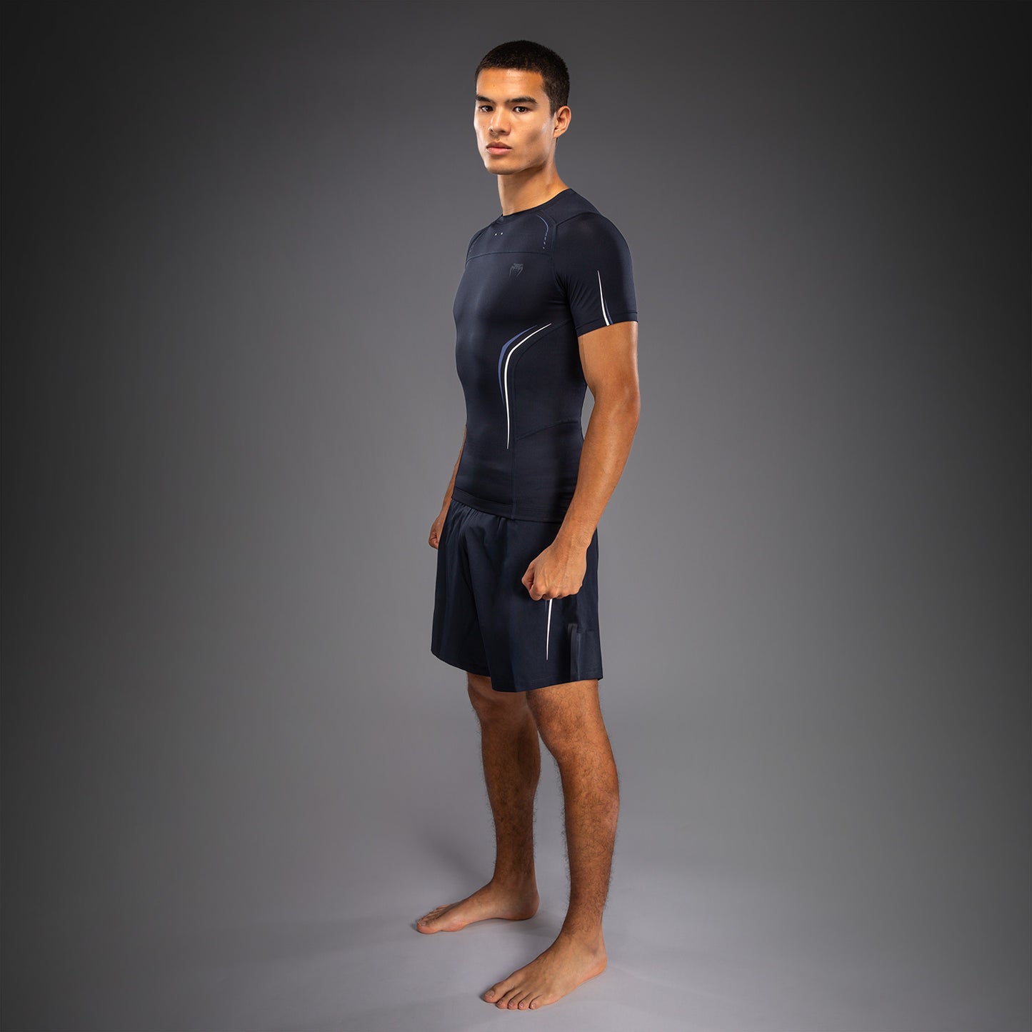 Venum G-Core Rashguard Manga Corta - Azul Marino/Blanco