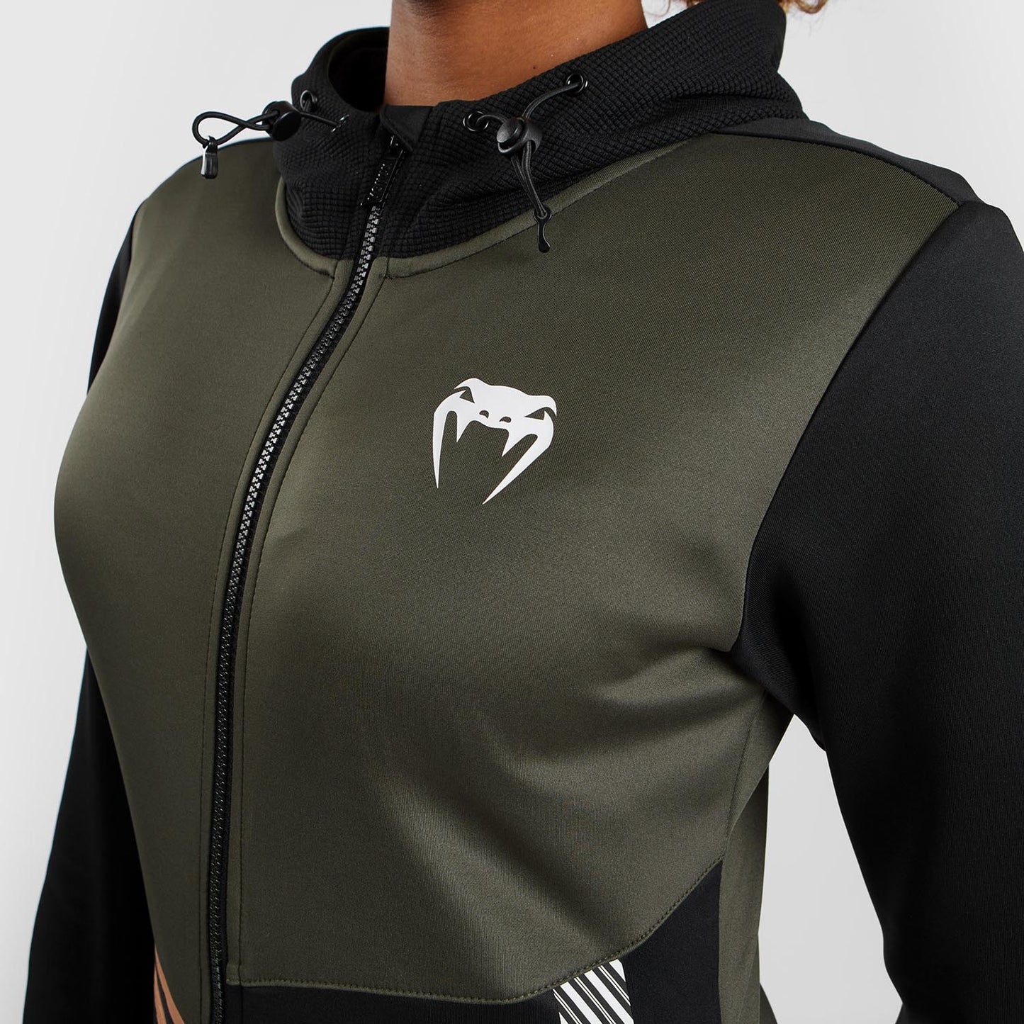 UFC Adrenaline by Venum Fight Week Sudadera con capucha y cremallera para mujer - Caqui/Bronce