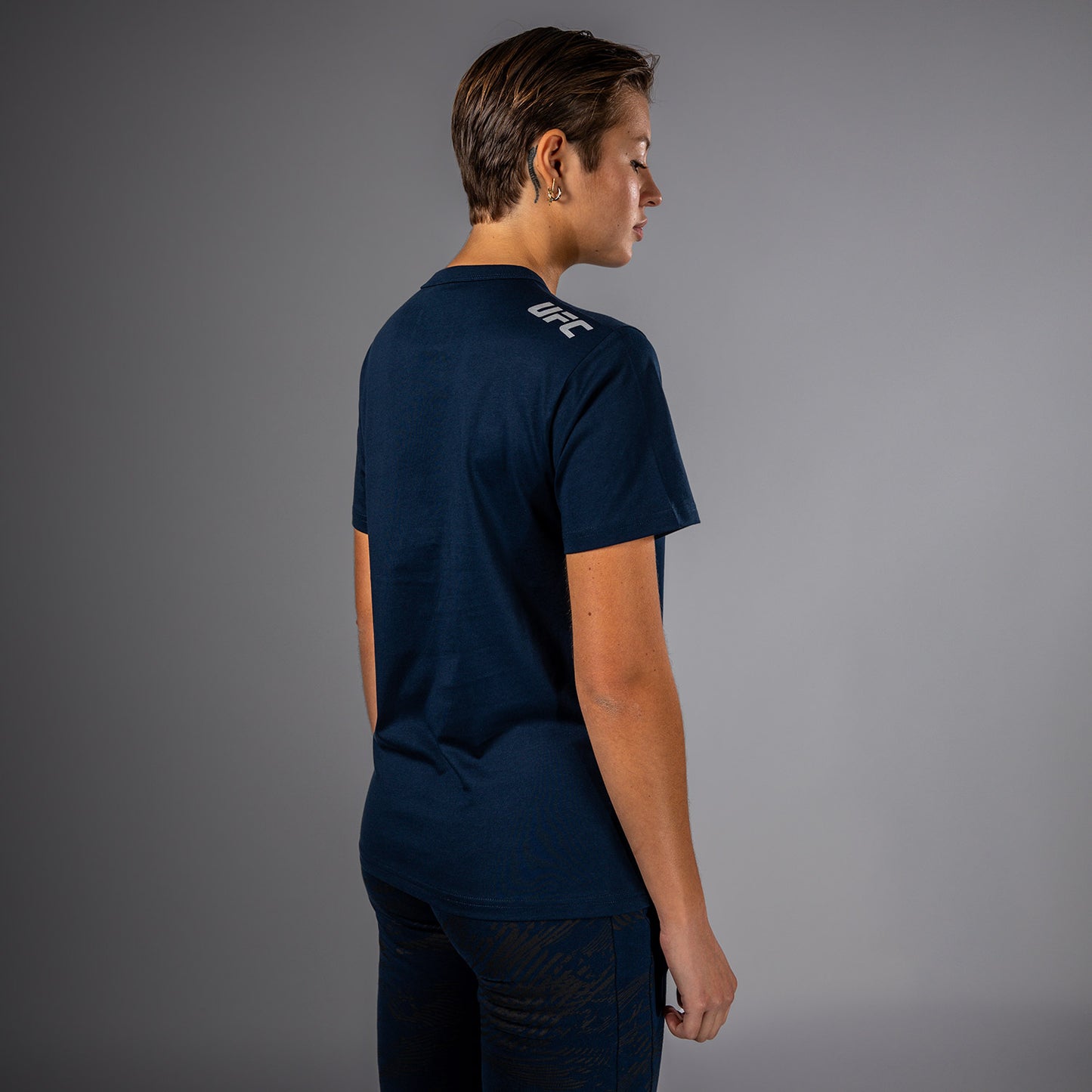 UFC Fusion by Venum Fight Week Camiseta de Manga Corta de Algodón para Mujer - Solid Azul oceánico