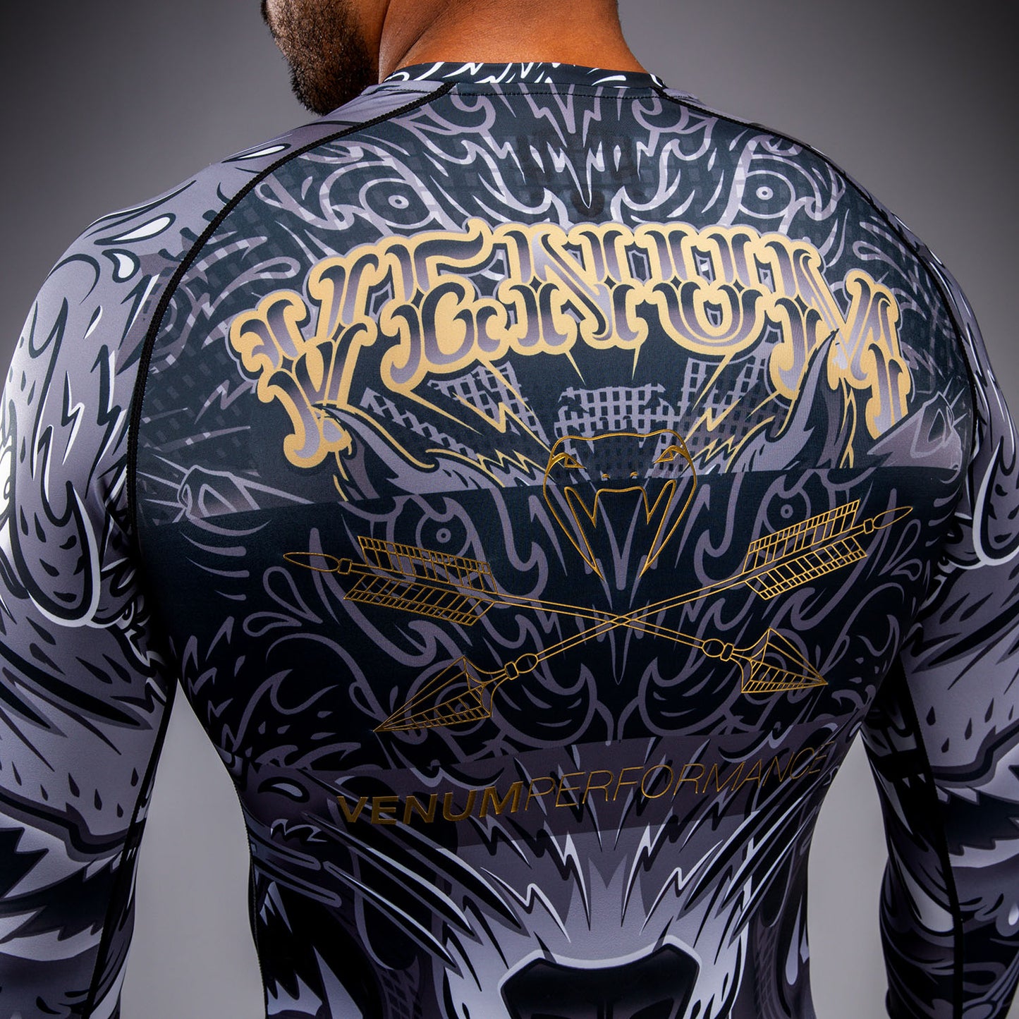 Venum Wolf Atak Rashguard Manga Larga – Negro/Gris
