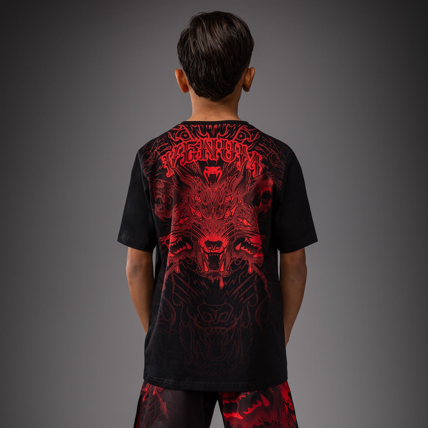 Venum Wolf Atak Camiseta Para Niños – Negro/Rojo