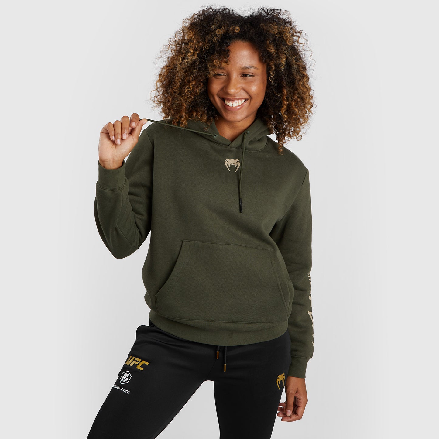 UFC Adrenaline by Venum Fight Week Sudadera con Capucha para Mujer - Caqui