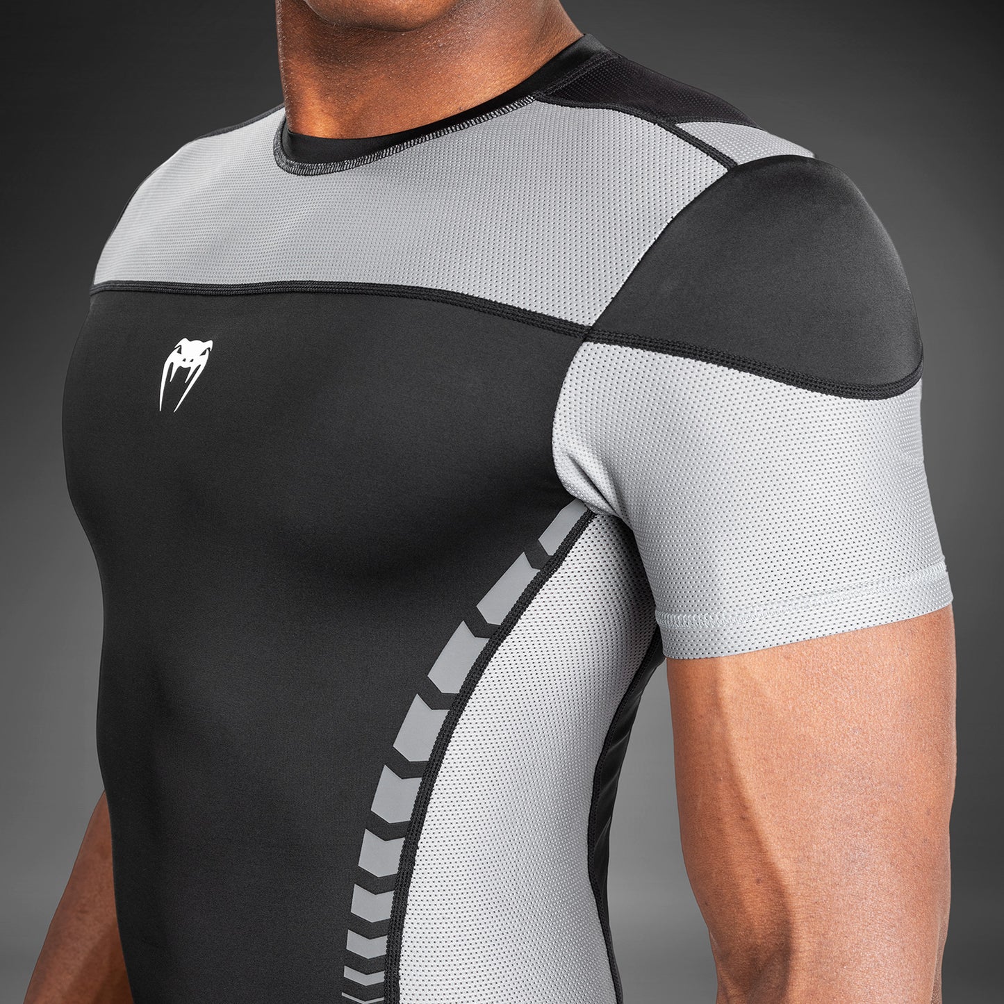 Venum Tempest Rashguard De Manga Corta para Hombre - Negro/Gris