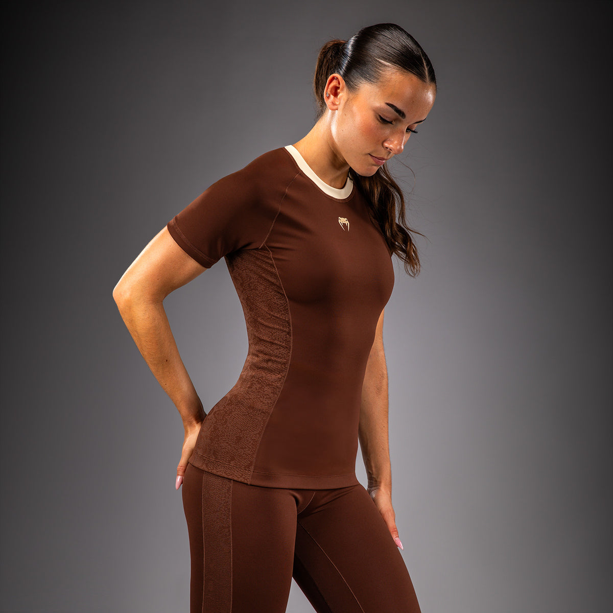 Venum Viper Rashguard de manga corta para mujer - Marrón