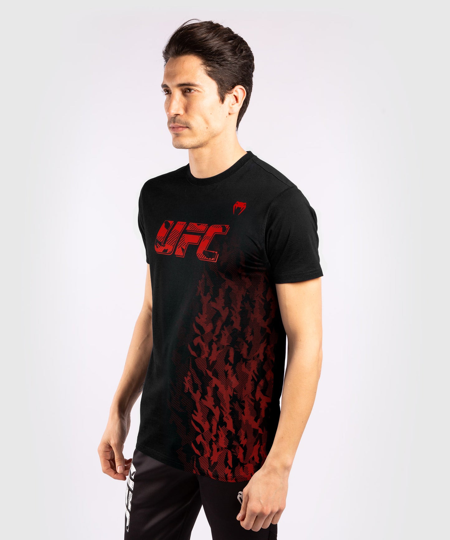 Camiseta De Algodón Manga Corta Para Hombre UFC Venum Authentic Fight Week - Negro