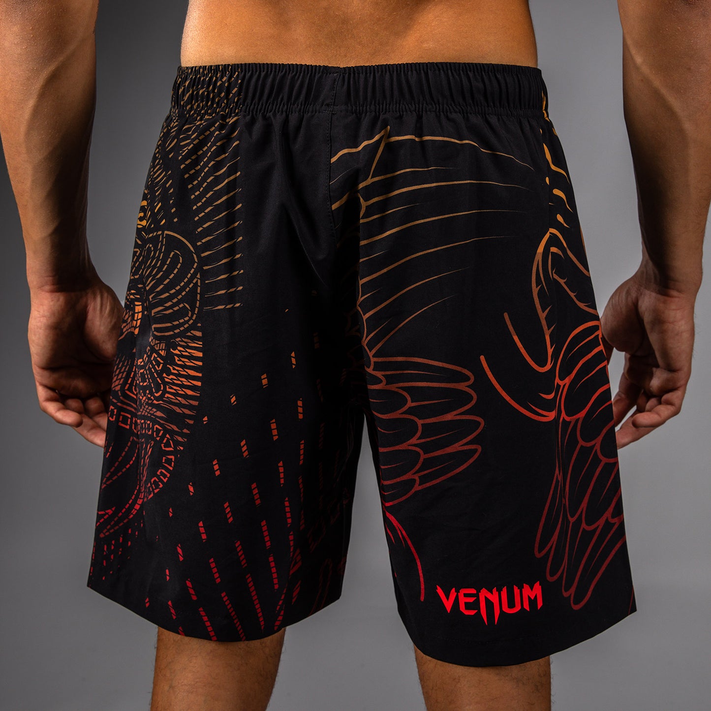 Venum Quetzal Fury Pantalones Cortos de Entrenamiento - Negro/Rojo Fury/Mandarina