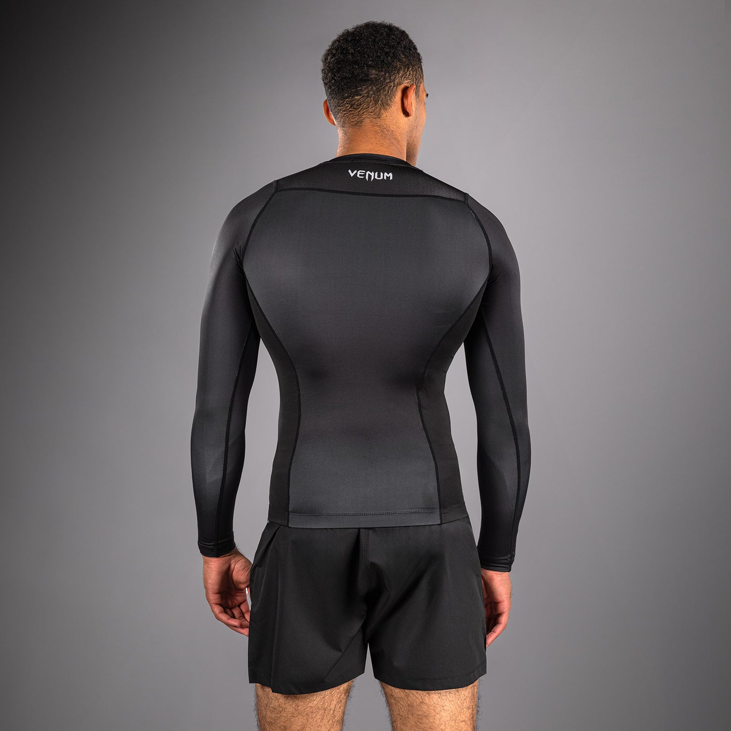 Venum No Gi Rashguards - Negro/Gris Plateado