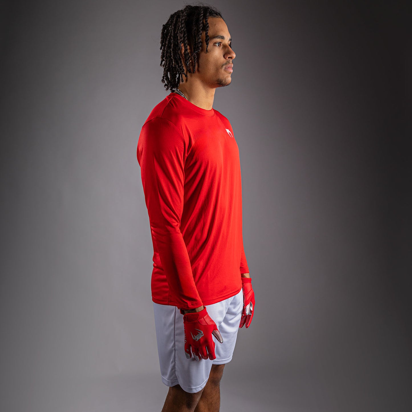 Venum Lineup Camiseta de Manga Larga - Rojo/Blanco