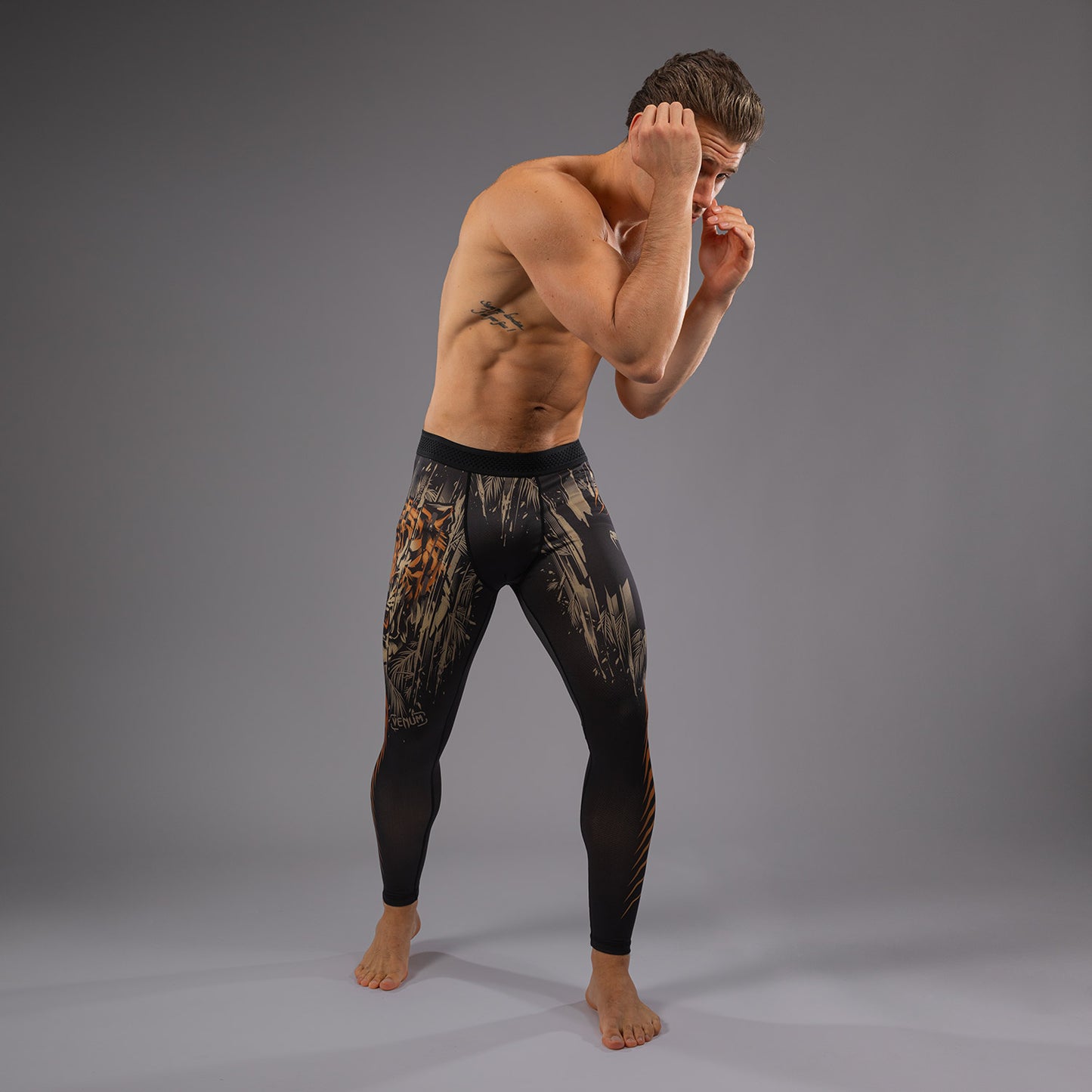 Venum Tiger Spats para Hombre - Negro/Naranja Neón