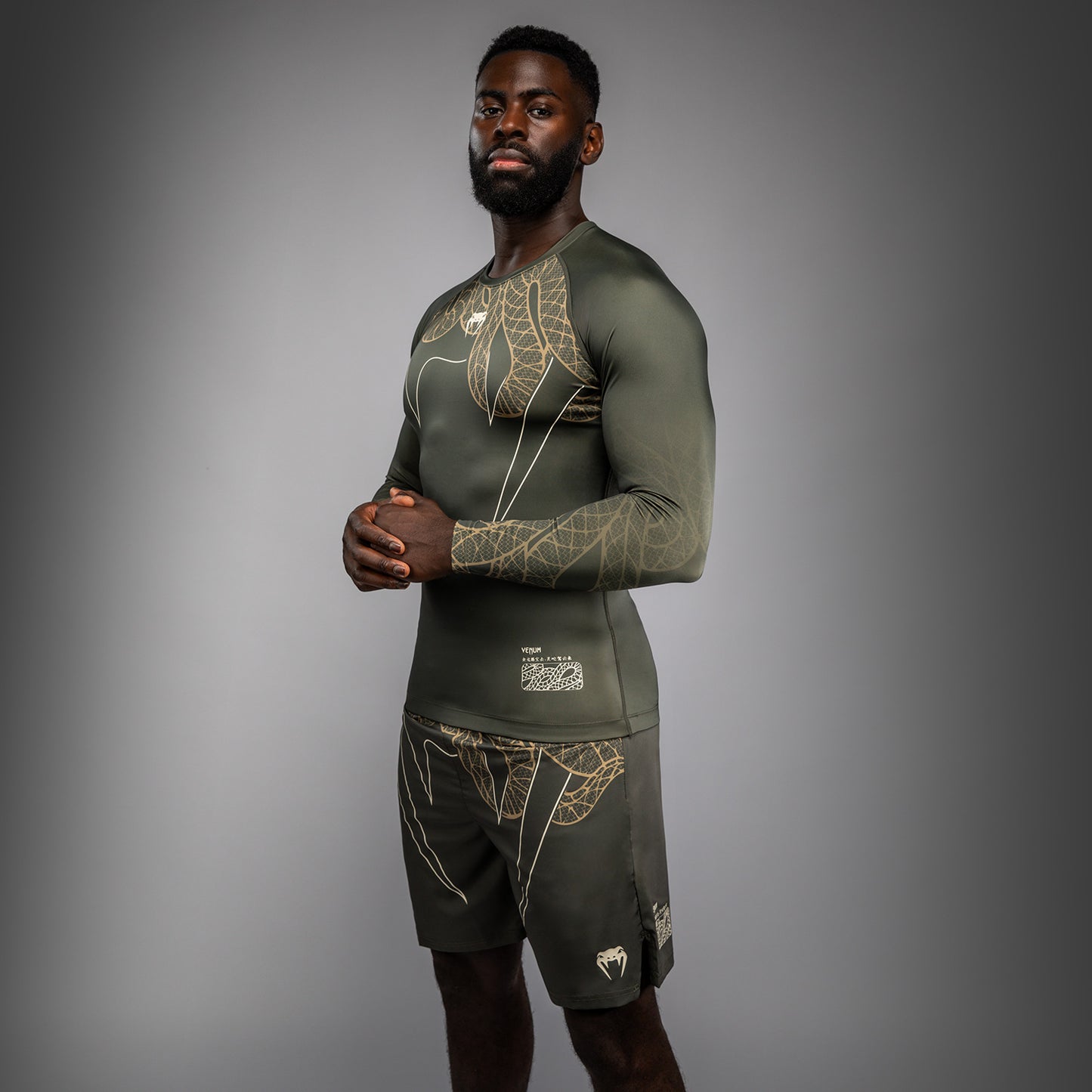 Venum Serpenti Rashguard de Manga Larga – Caqui/Bronce/Marfil
