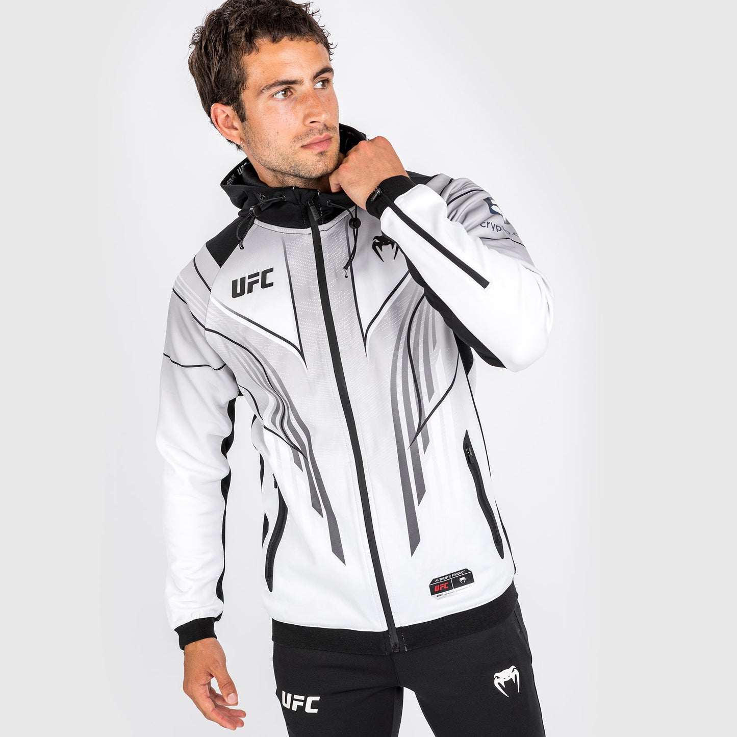Sudadera con capucha UFC Venum Authentic Fight Night 2.0 para hombre - Blanco