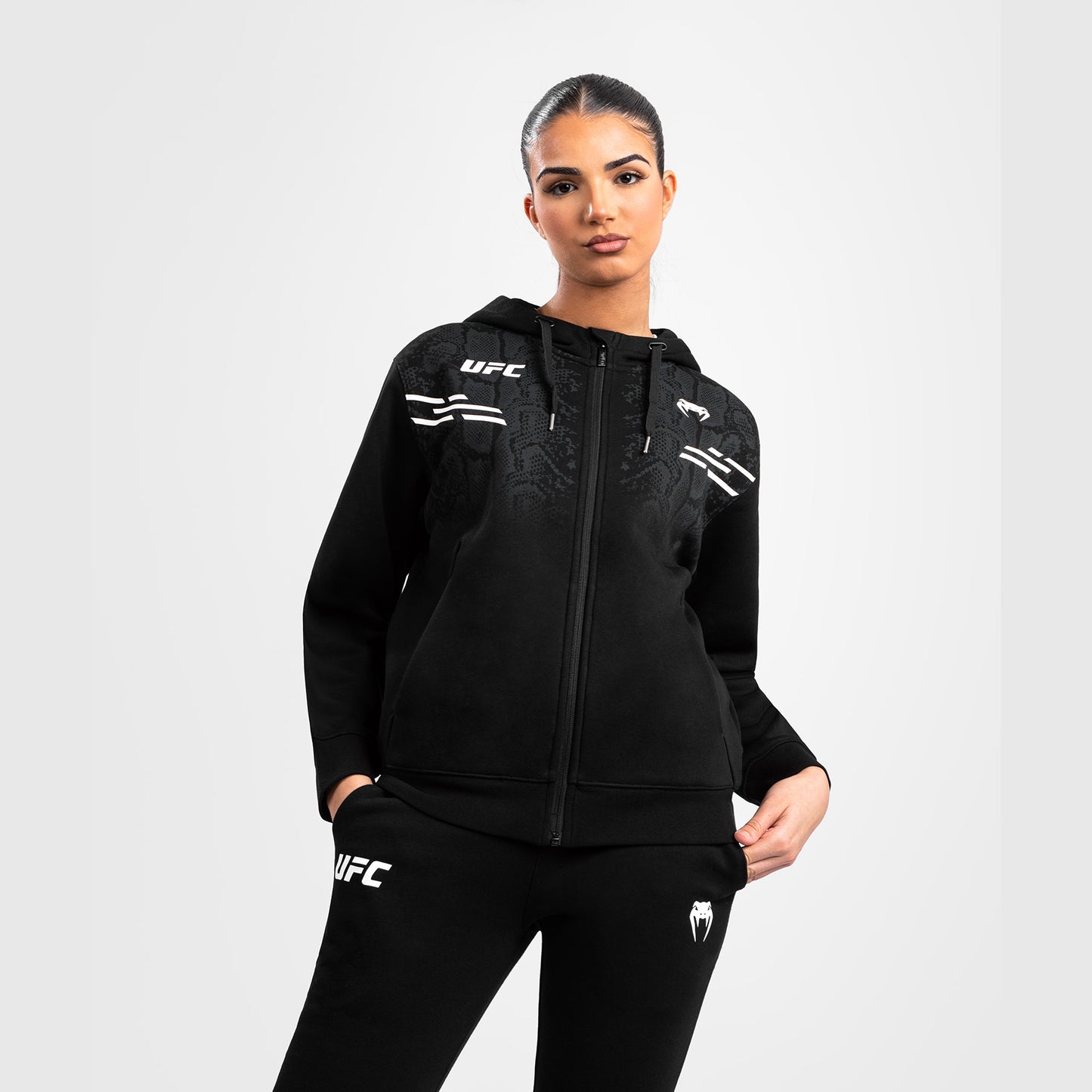 UFC Adrenaline by Venum Replica Sudadera con Capucha y Cremallera para Mujer - Negro
